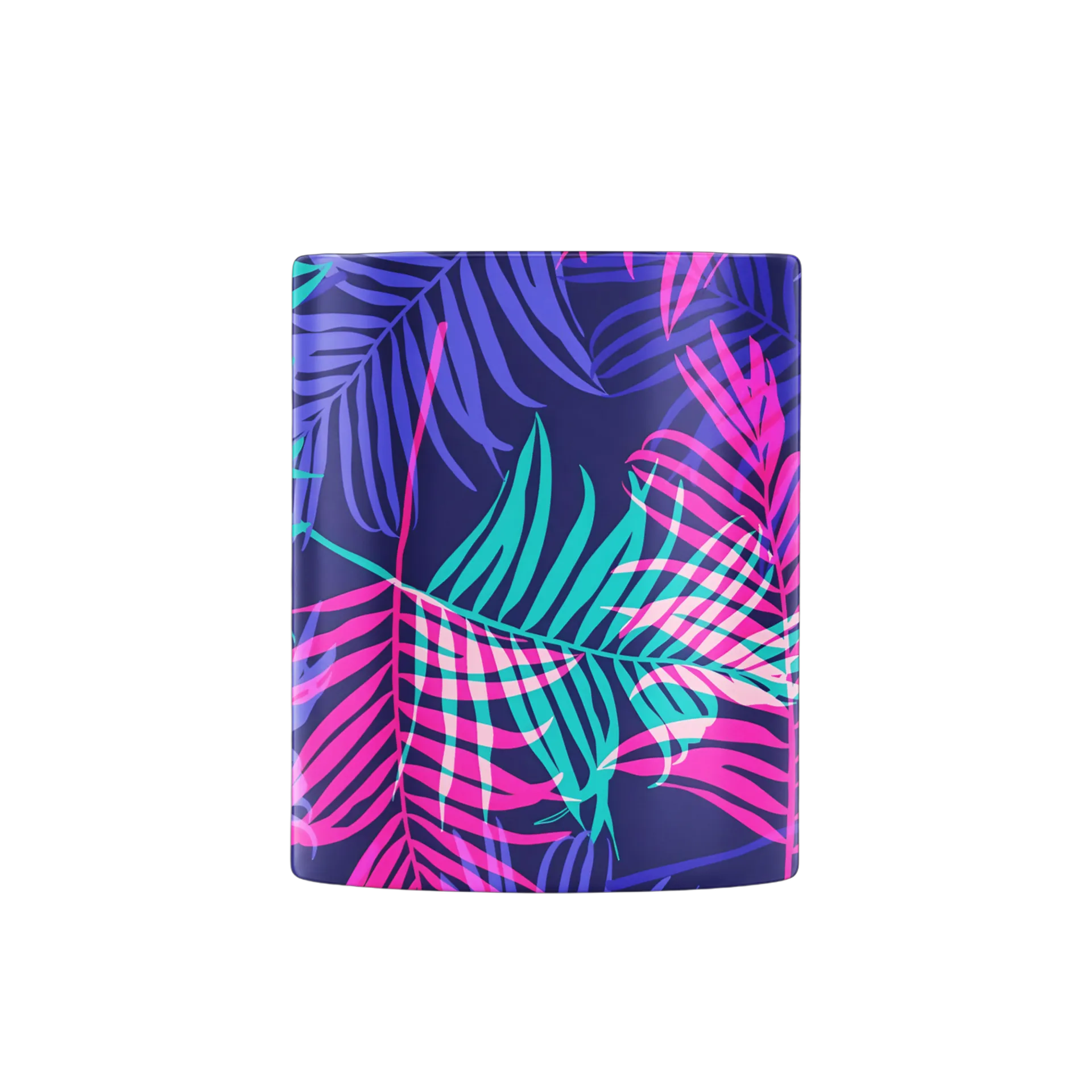 Caneca Porcelana Abstrata Neon Azul Rosa 325ml - Imagem 2