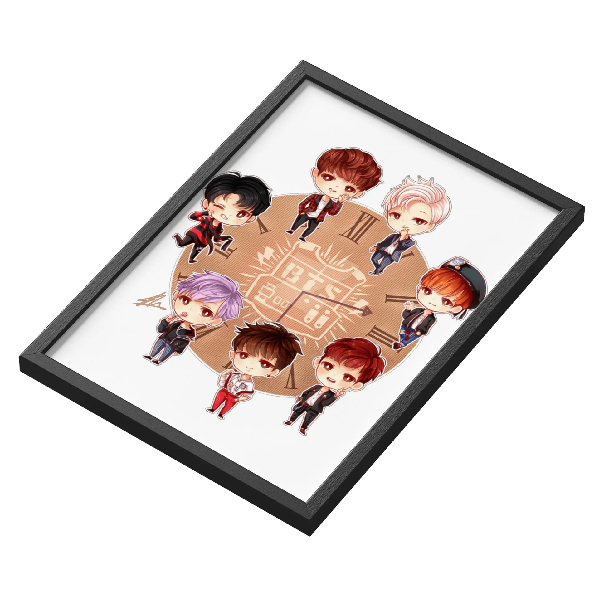 Quadro Estampa Chibi BTS MDF e Vidro A3 - Imagem 3