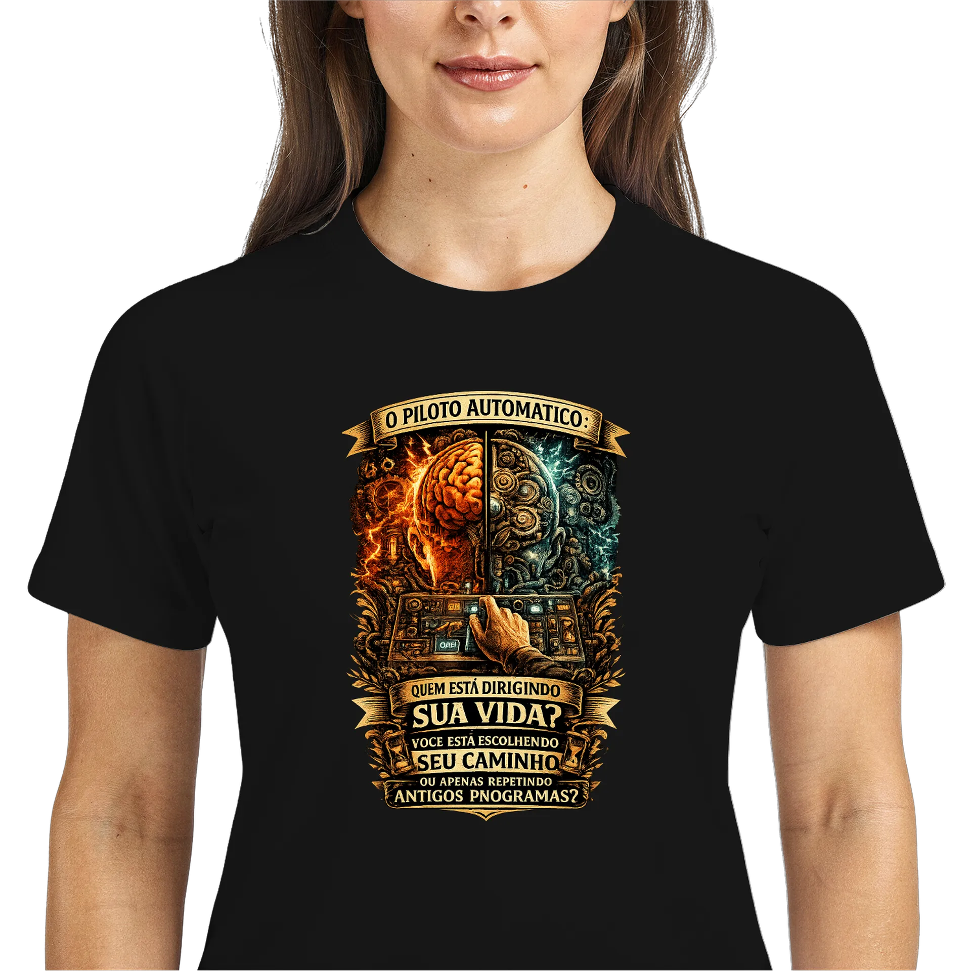 Camiseta Dry Fit Estampa Cerebral Futurista 100% Polyester - Imagem 3