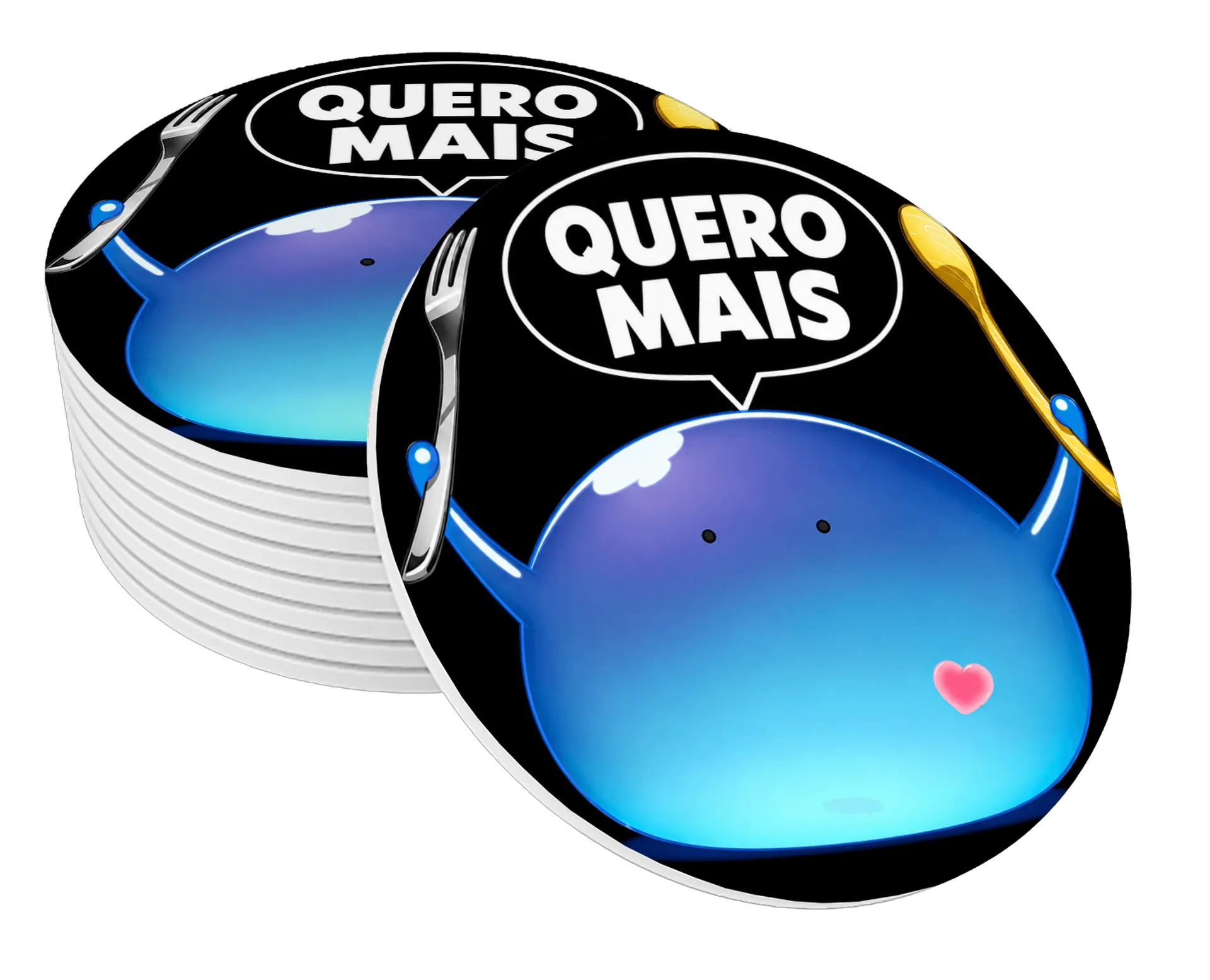Porta-copo do Sui QUERO MAIS EM MDF Tamanho 10x10cm - Imagem 1