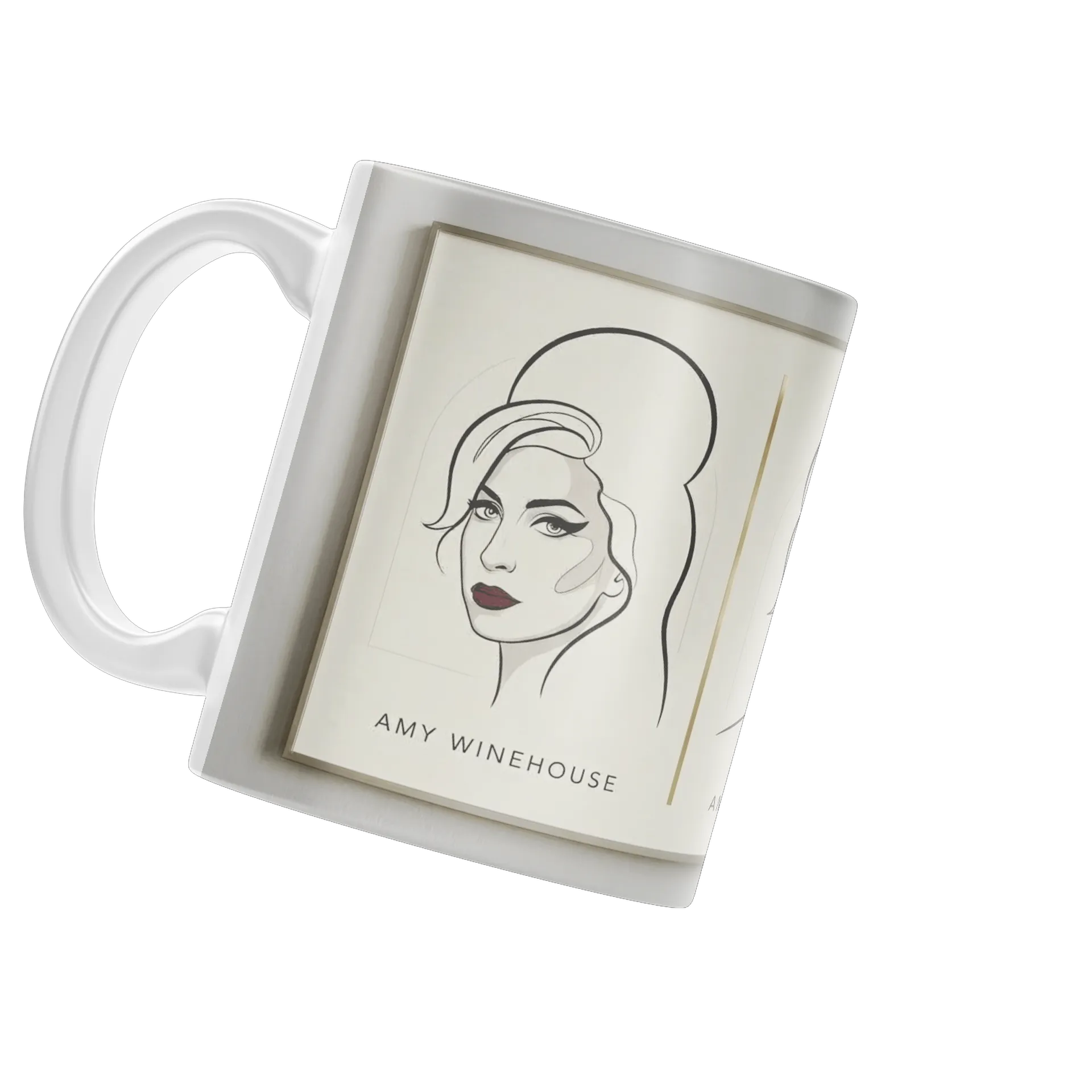 Caneca Amy Winehouse Retrato Minimalist Art 325ml de Caneca Store — imagem 3 de 4
