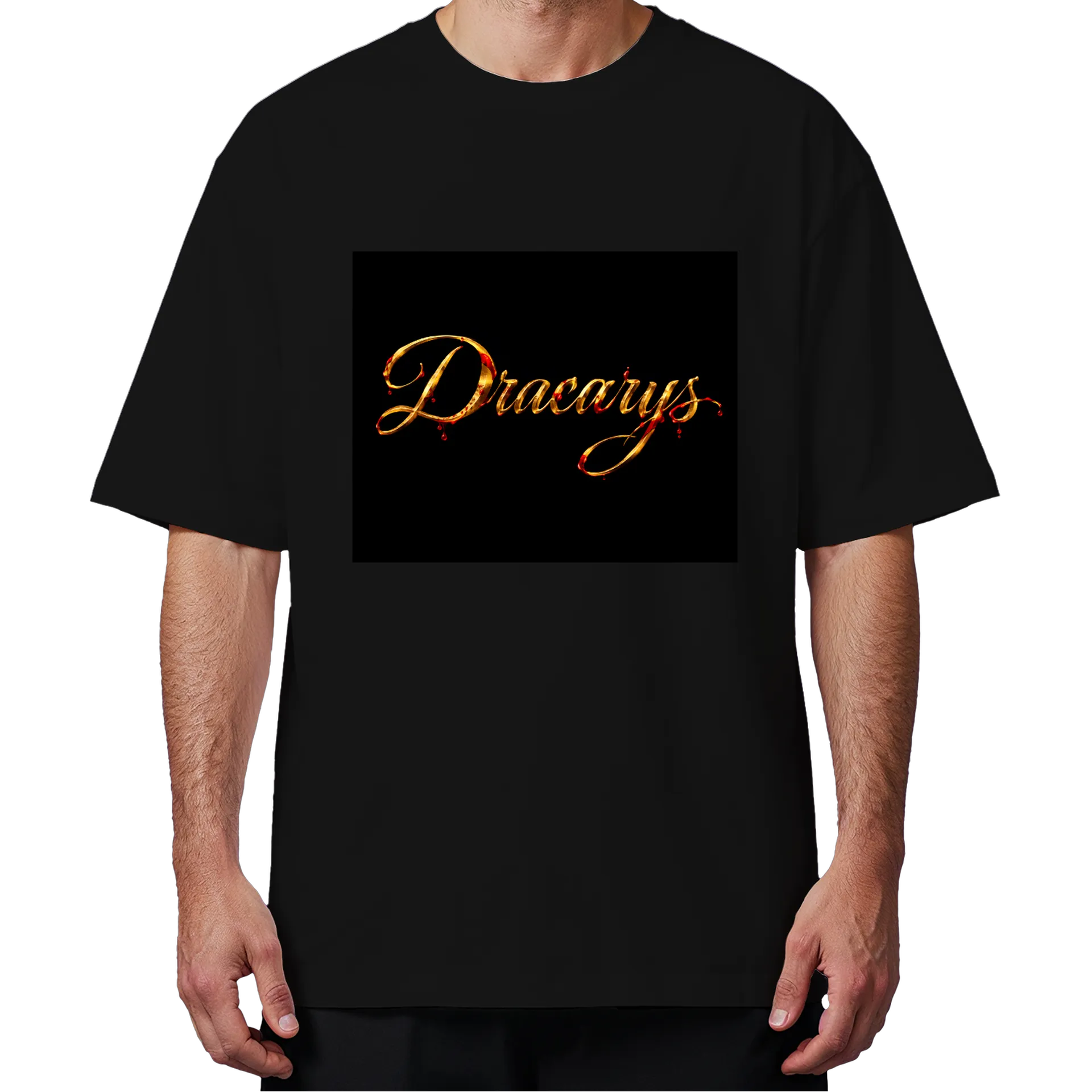 Camiseta Oversized Estampa Tipográfica Dreary Dourada e - Imagem 4