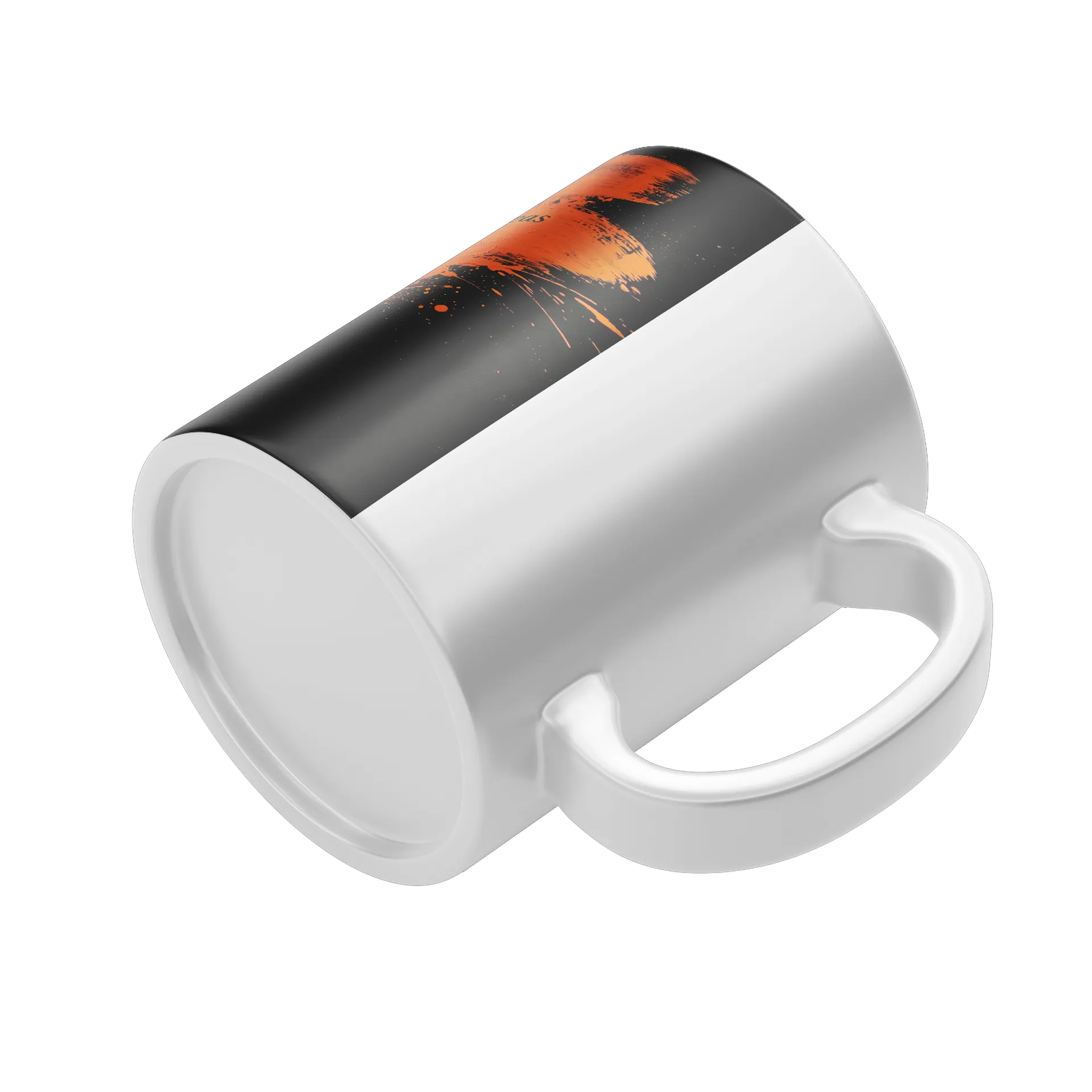 Caneca Frase Tipográfica Retrato Preto e Laranja 325ml - Imagem 4
