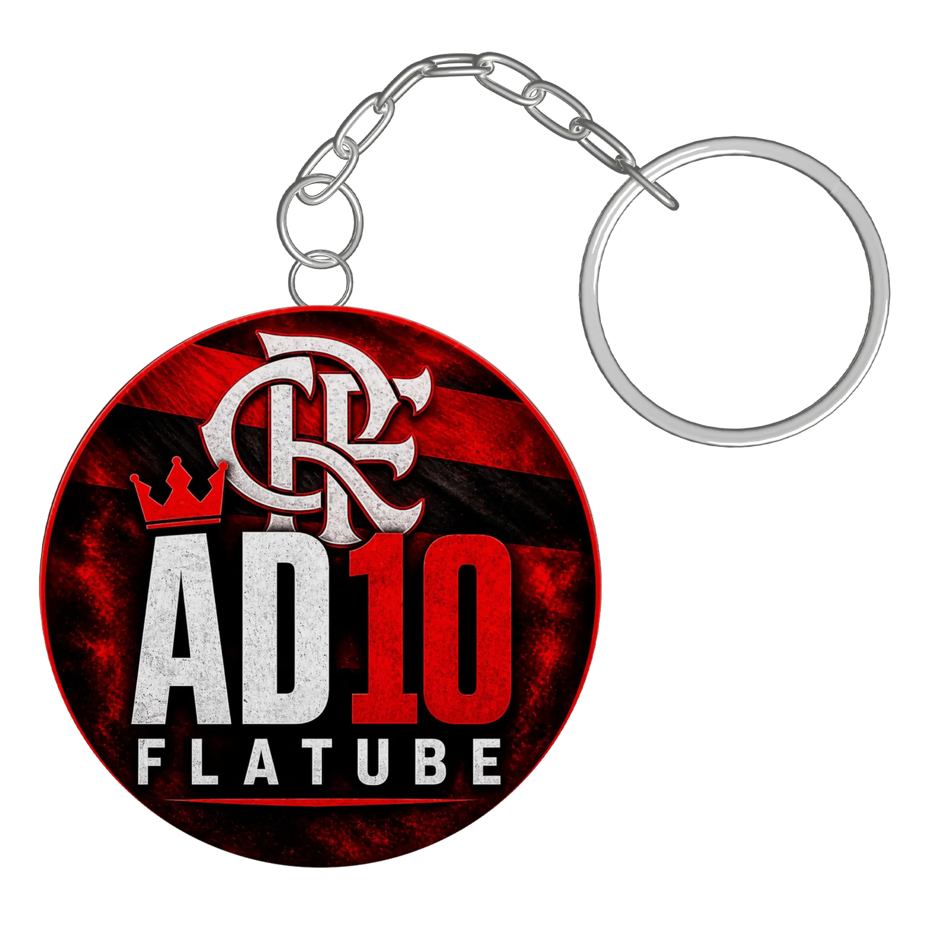 Chaveiro MDF Logotipo AD10 Flatube Vermelho e Preto - Imagem 2