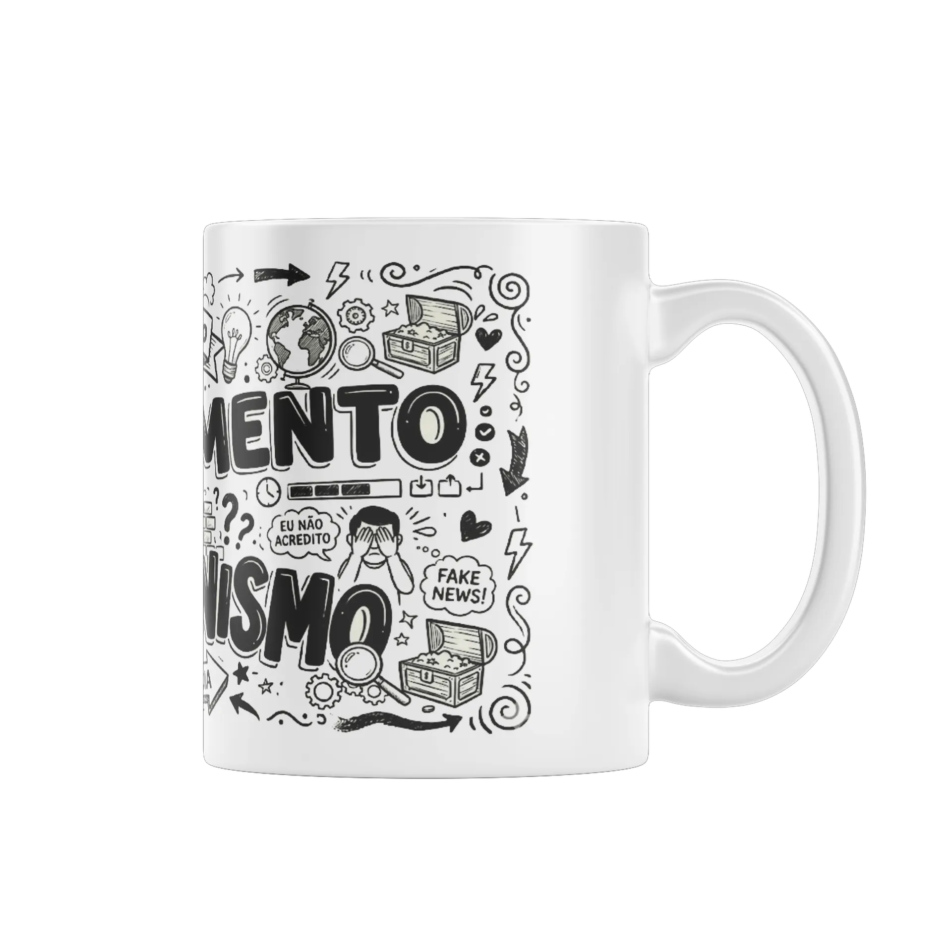 Caneca personalizada sim ao conhecimento não ao negacionismo - Imagem 1