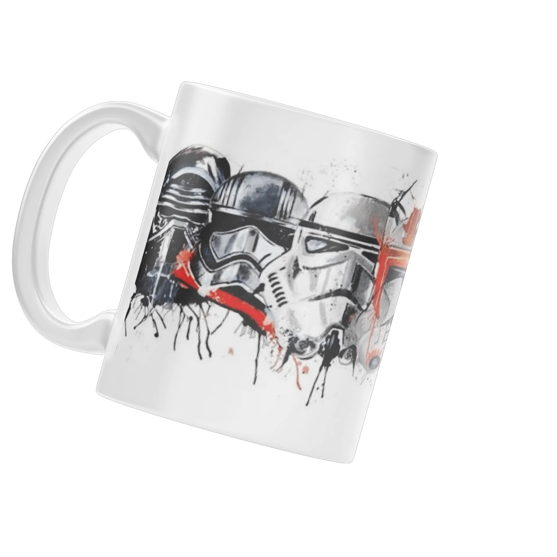 Caneca Porcelana Capacetes de Ficção Científica Arte de Cuppira — imagem 3 de 4