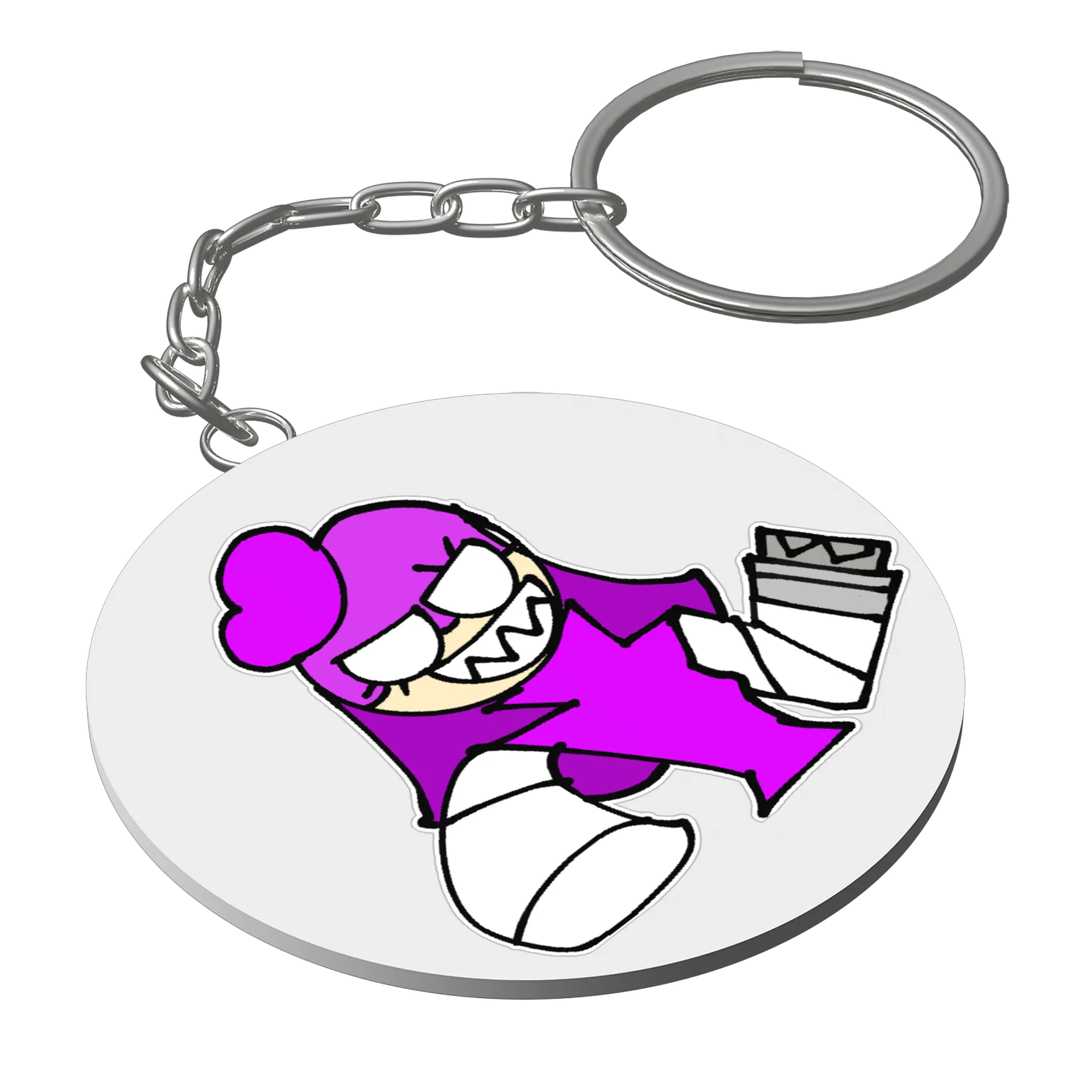 Chaveiro MDF Estampa Personagem Violeta Neon de XElectronz — imagem 1 de 3