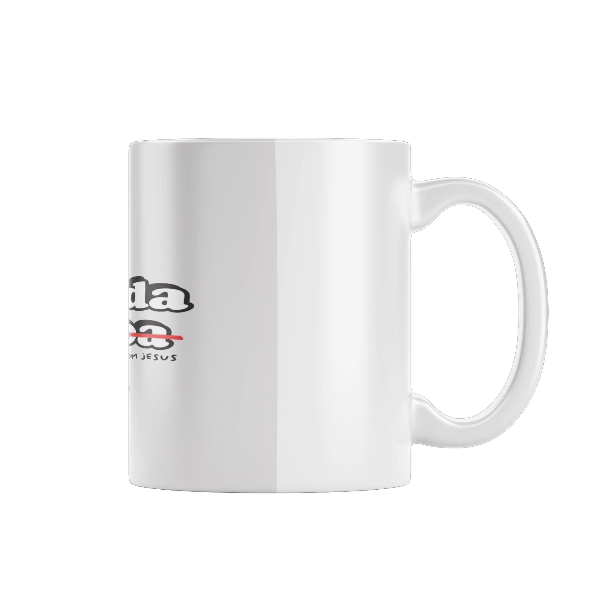 Caneca Porcelana Frase A Vida É Boa Melhor Com Jesus 325ml - Imagem 1