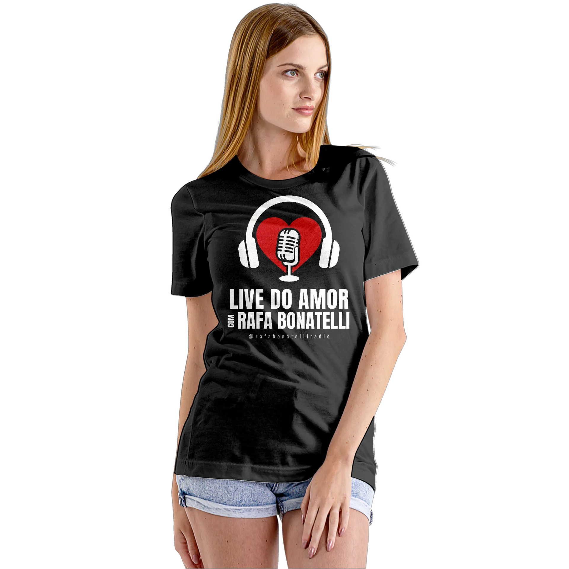 Camiseta Babylook Live do Amor 100% Algodão Preto - Imagem 5