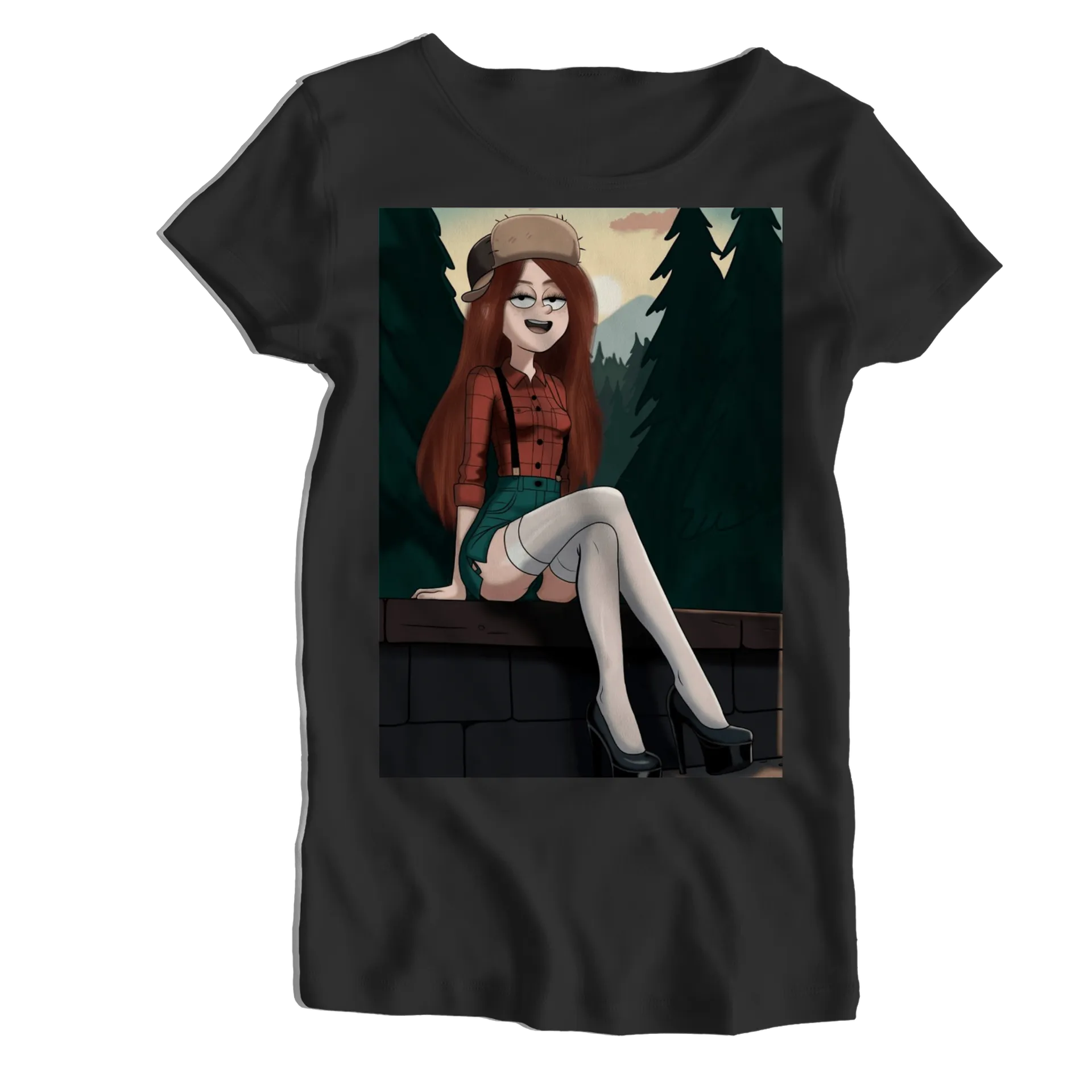 Camiseta Babylook Personagem Cartum Floresta 100% Algodão - Imagem 1