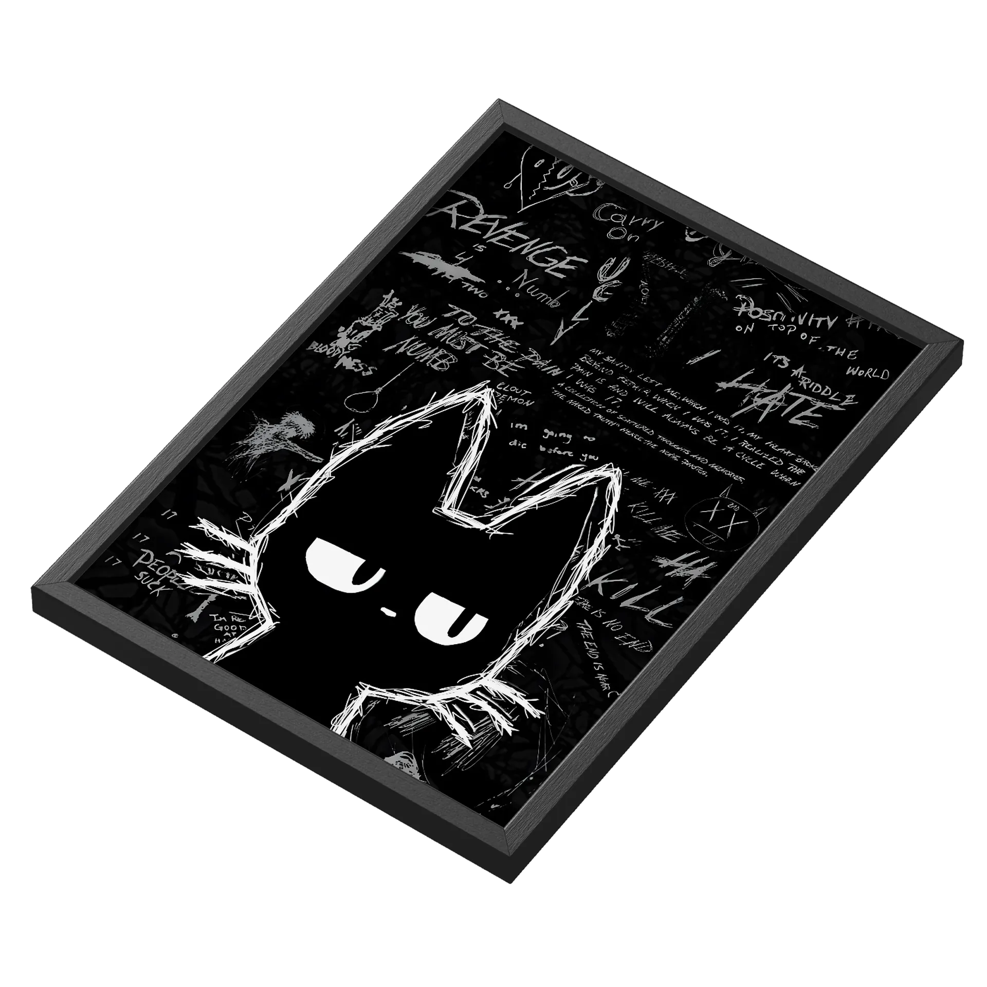 Quadro Fantasma Grafite Black A3 com Vidro MDF e Vidro - Imagem 3