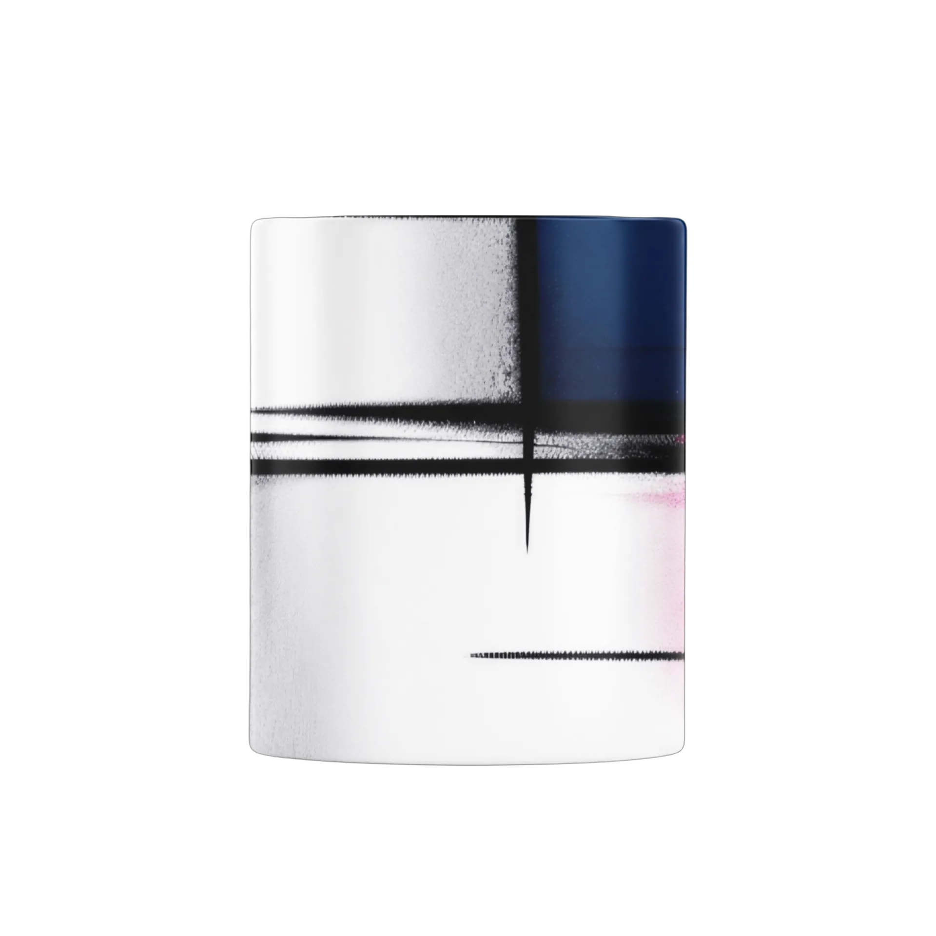 Caneca Cerâmica Abstrata Neon Pink White Blue 325ml - Imagem 2