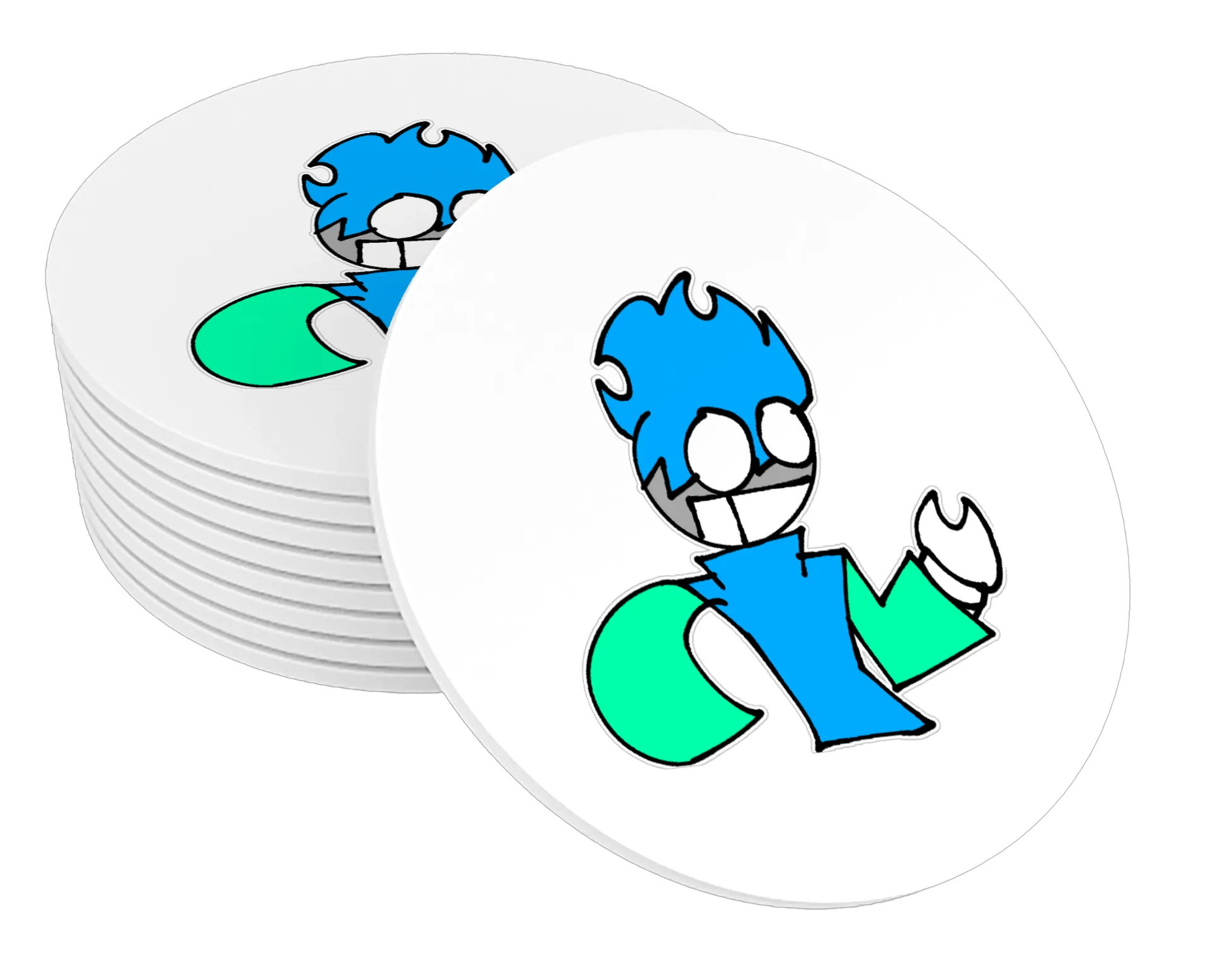 Porta-copo MDF Estampa Personagem Azul Verde Cartoon de XElectronz — imagem 1 de 3