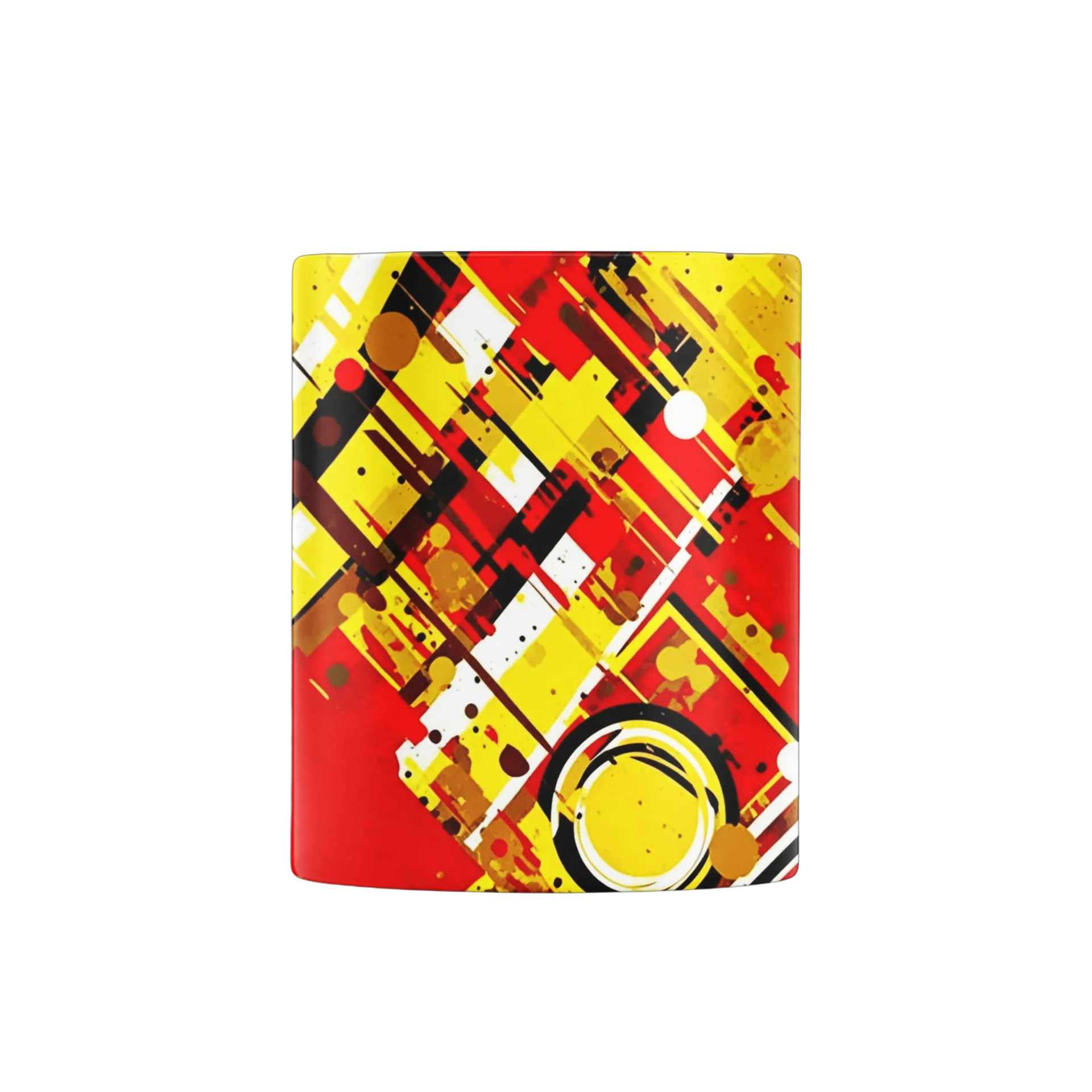 Caneca Porcelana Abstrato Vermelho Amarelo 325ml - Imagem 2
