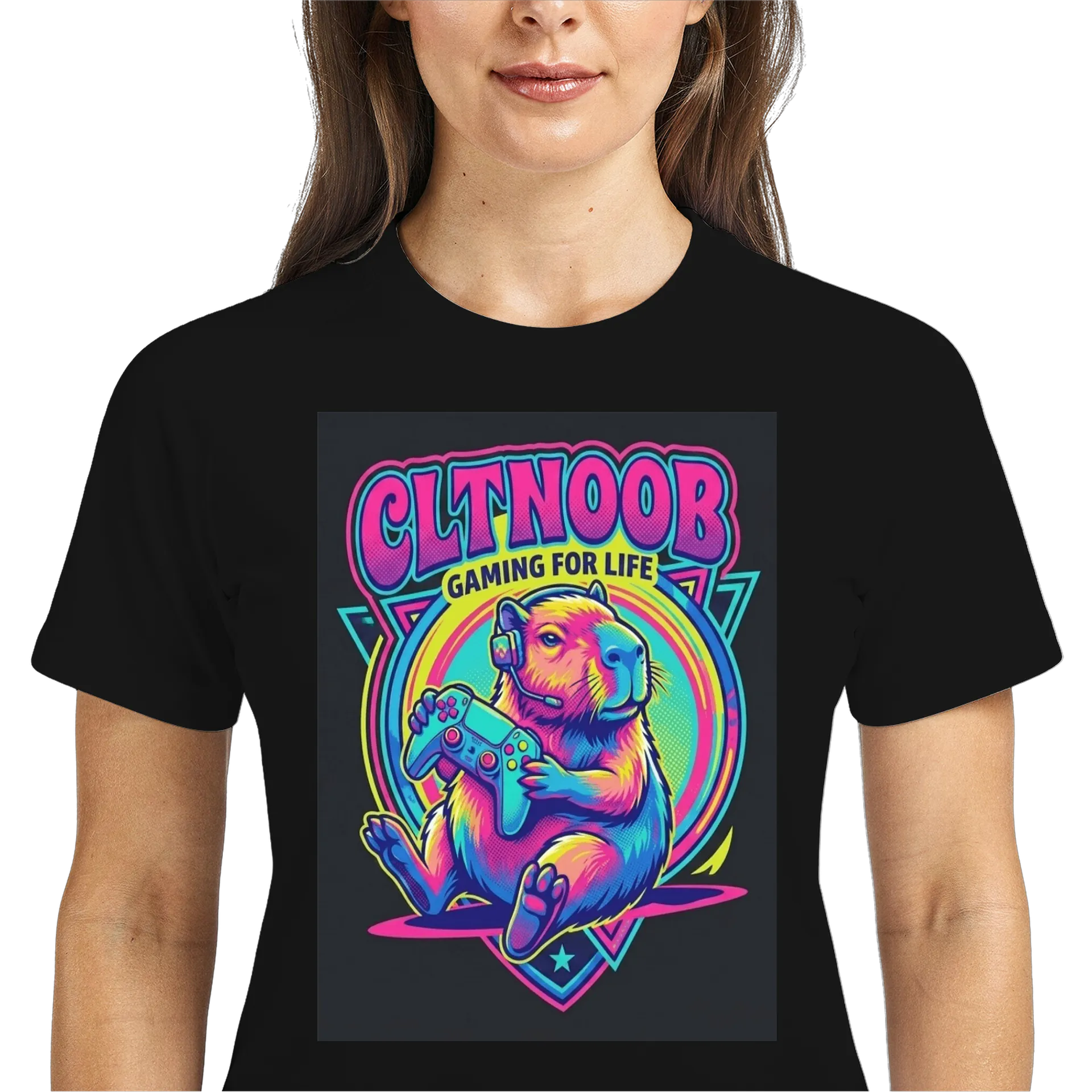 Camiseta Dry Fit Capivara Gamer Estampa Colorida 100% - Imagem 3