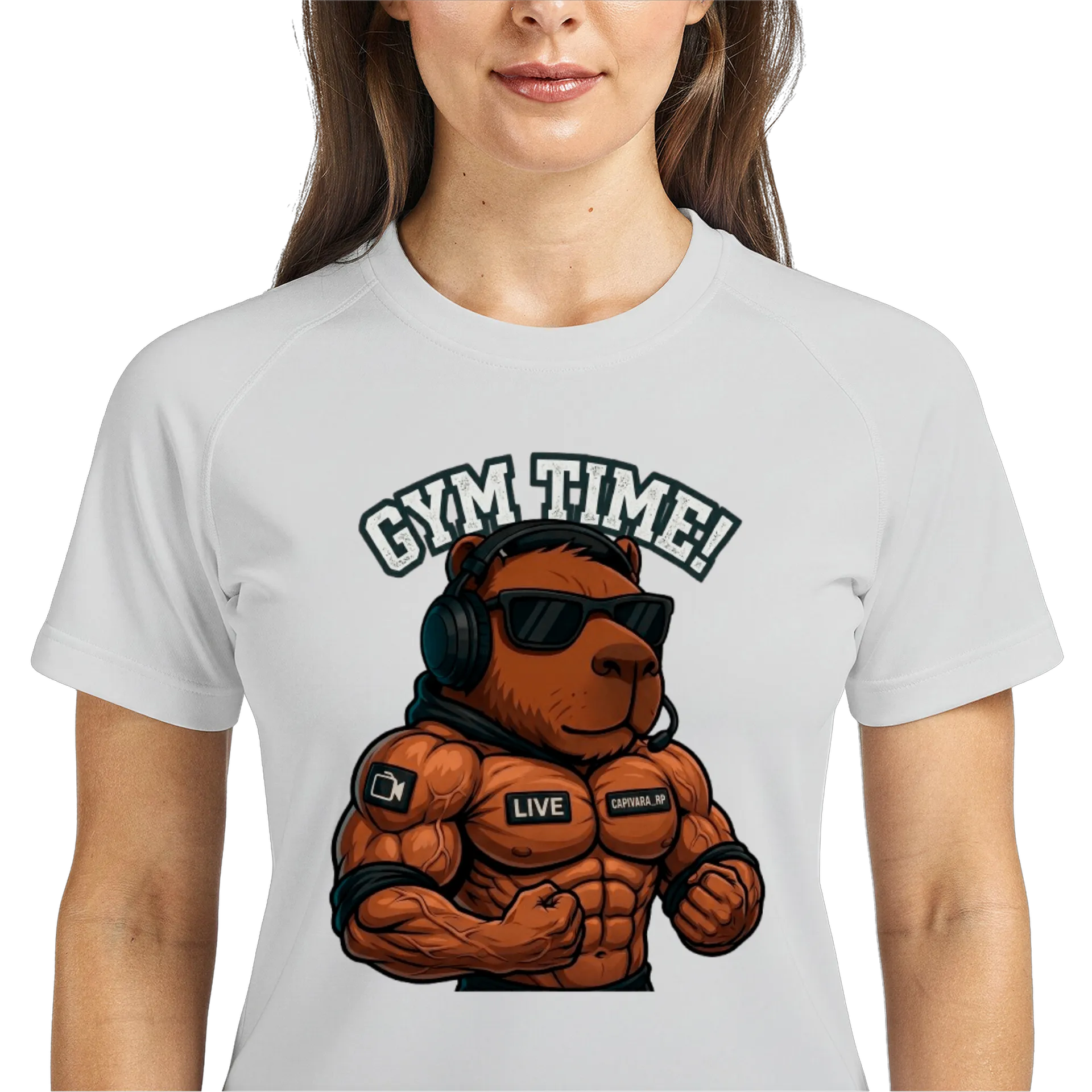 Camiseta Dry Fit Capivara Musculosa Gym Time 100% Algodão - Imagem 3