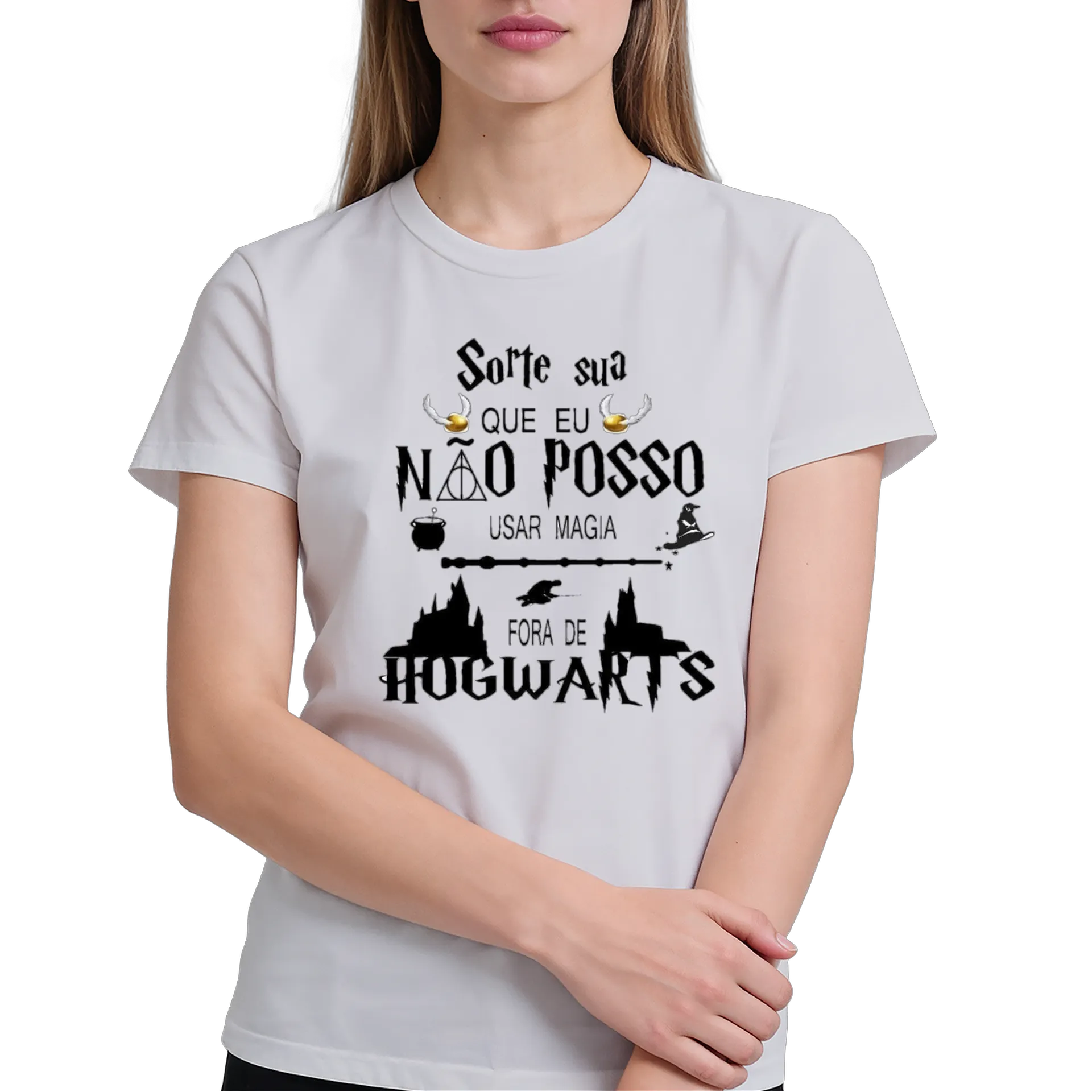 Camiseta Estampa Hogwarts 100% Algodão - Imagem 4