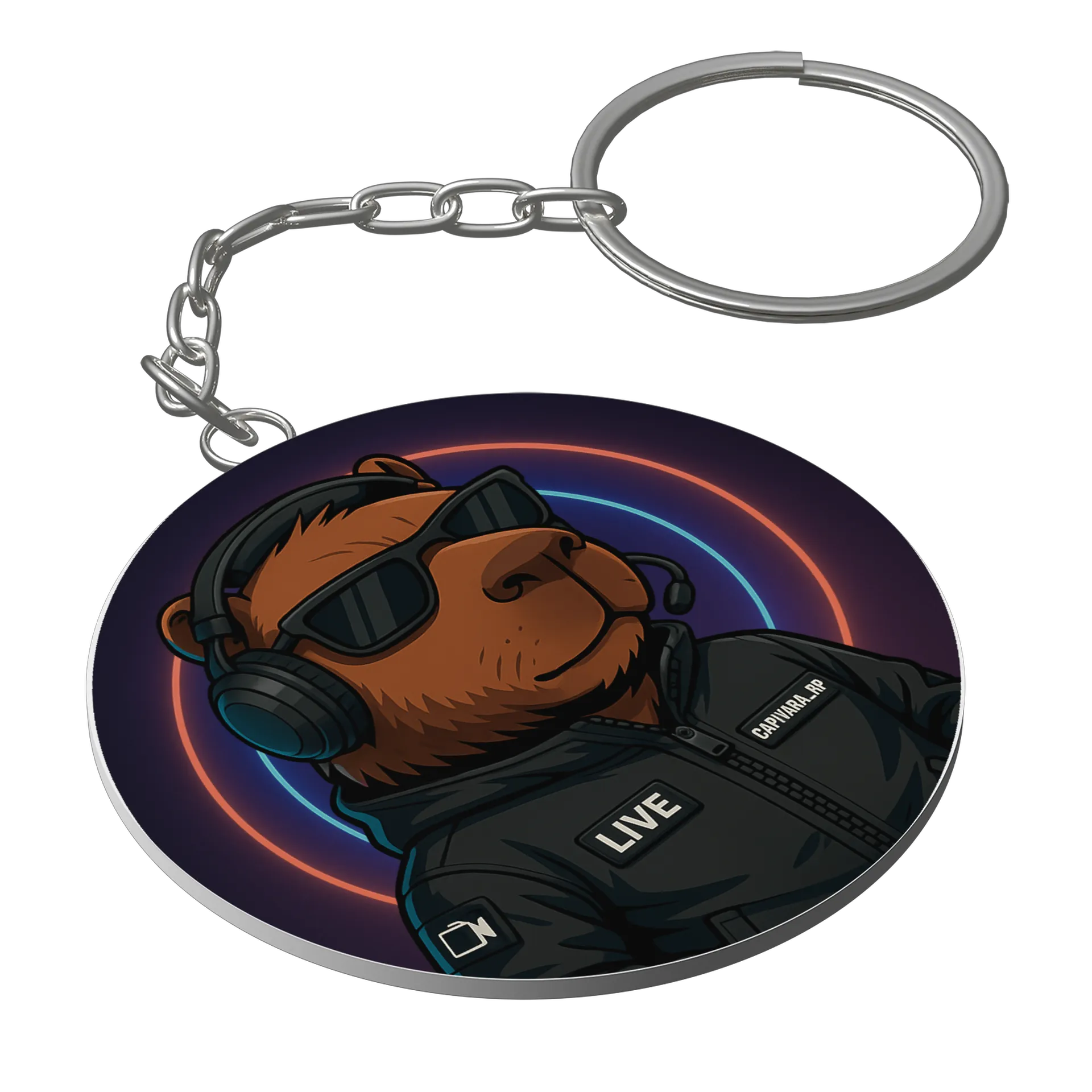 Chaveiro MDF Capivara_RP Estilizada 5x5cm - Imagem 1