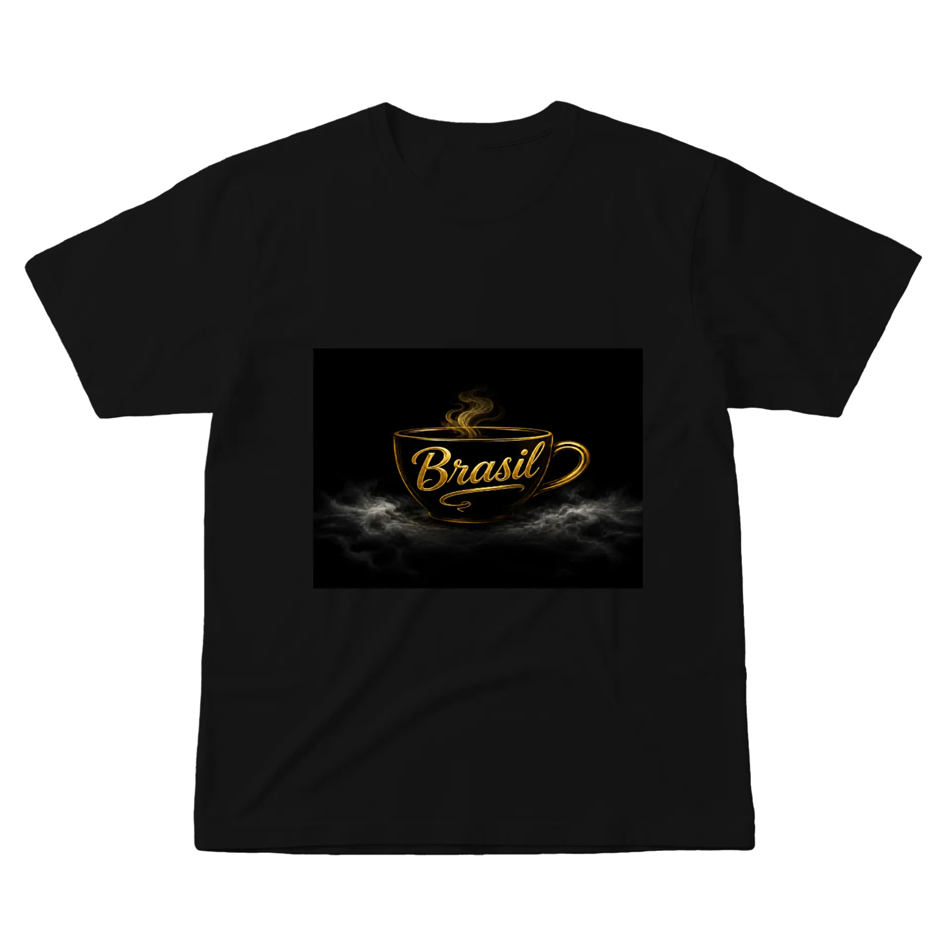 Camiseta Brasil Ouro Estampa Brilho 100% Algodão - Imagem 1