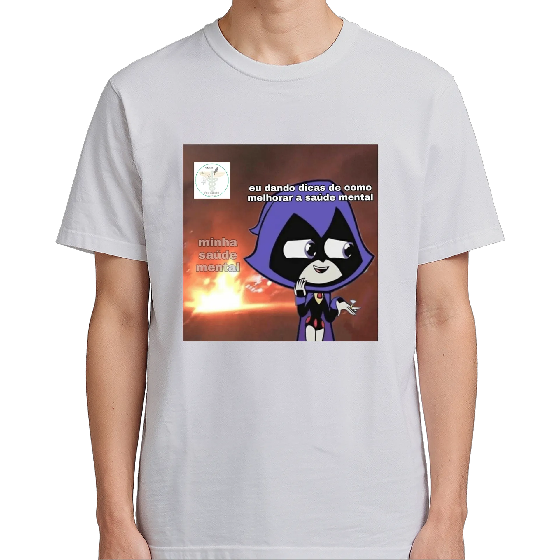 Camiseta Estampa Raven Dicas Saúde Mental 100% Algodão - Imagem 5