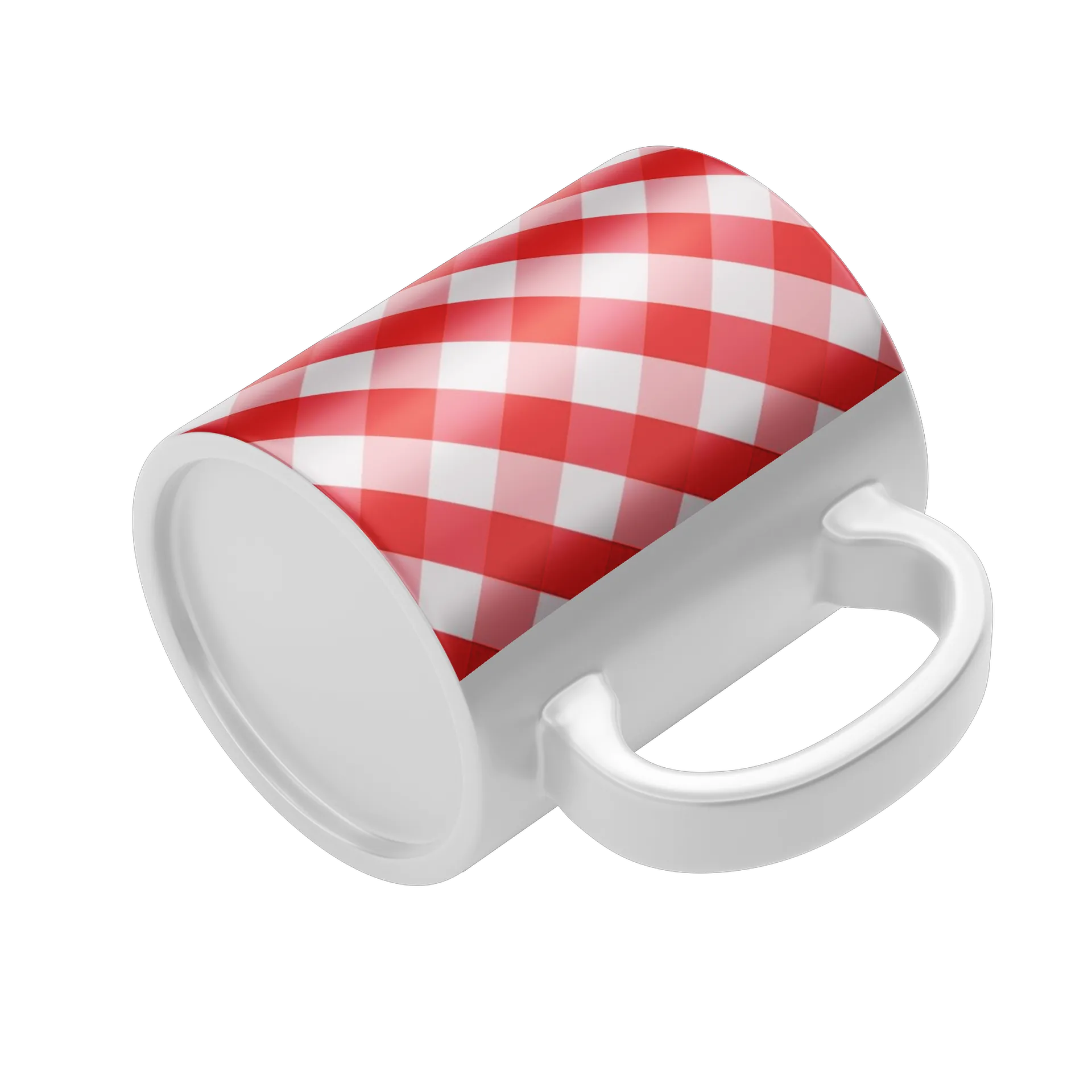 Caneca Porcelana Estampa Romântica Xadrez 325ml - Imagem 4