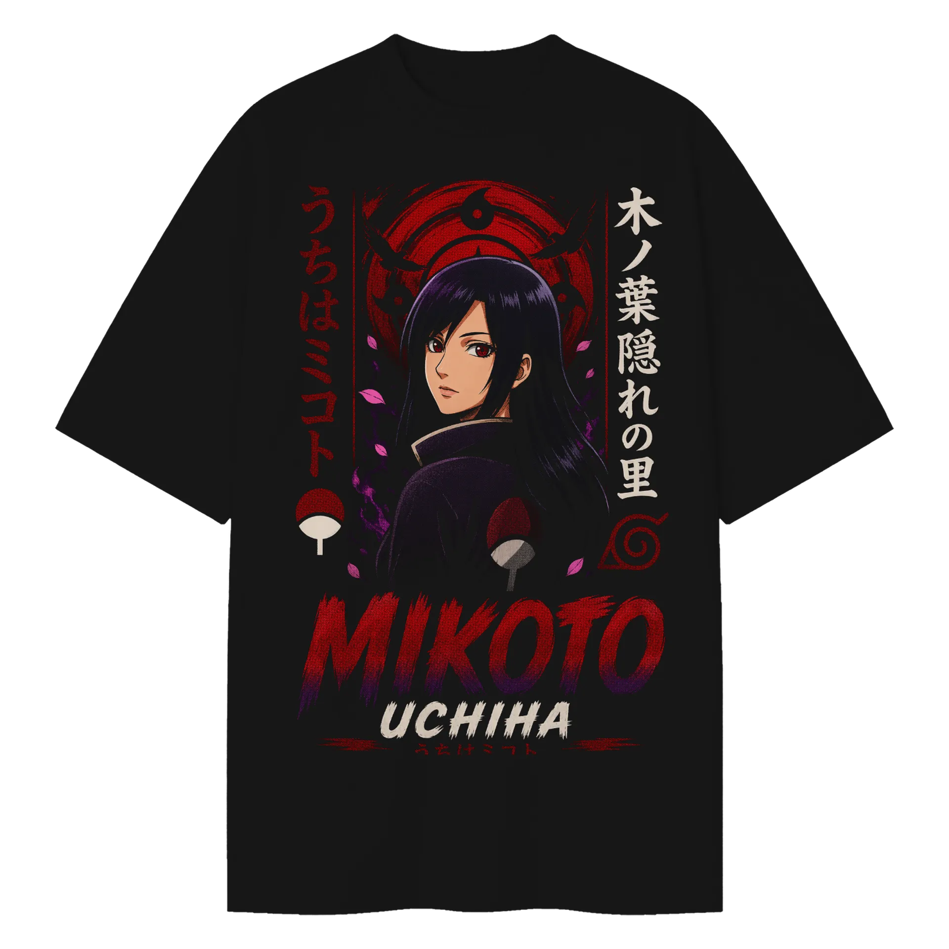 Camiseta Oversized Mikoto Uchiha Anime Naruto Premium - Imagem 1