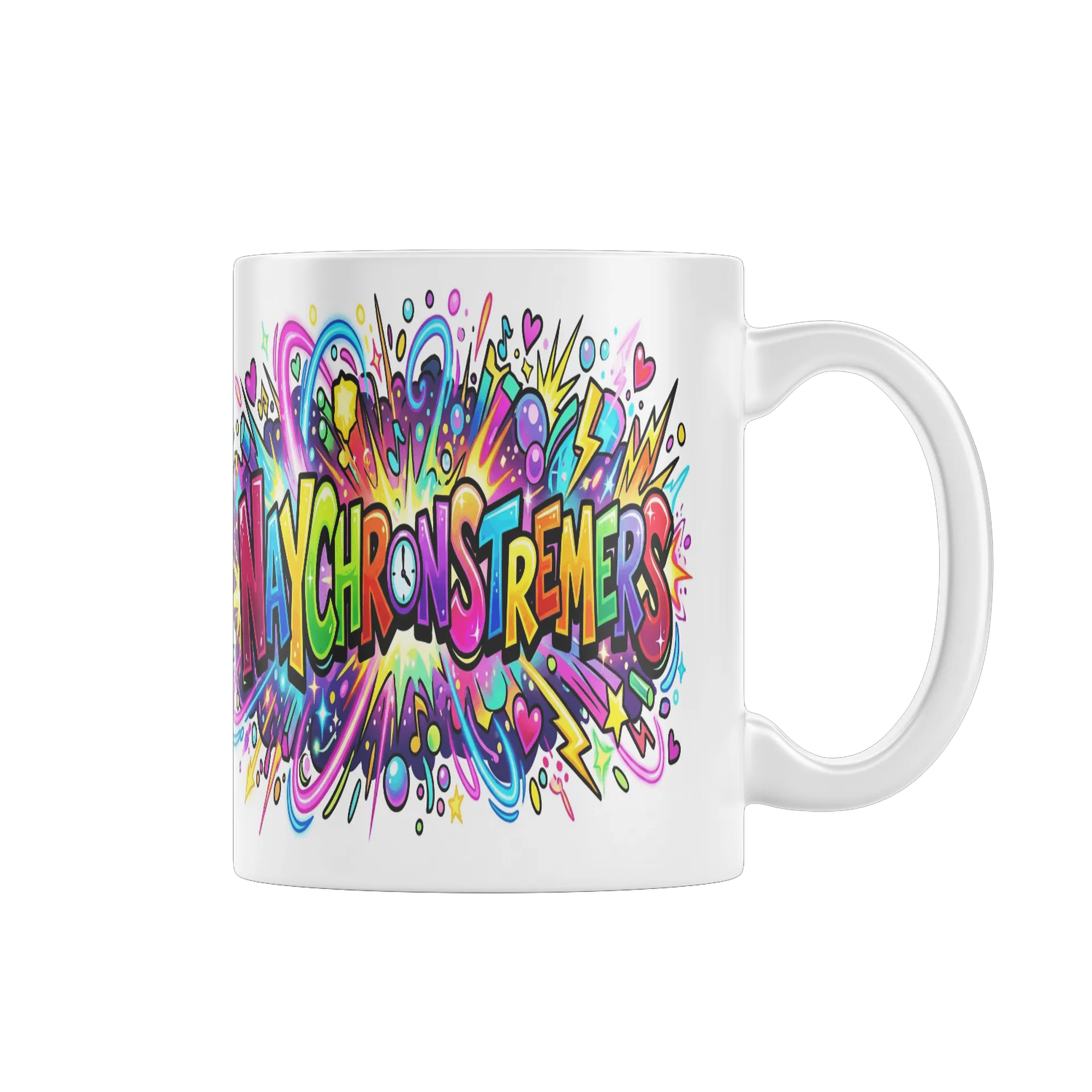 Caneca NaychronStreamers Menina Cartoon Estampa Colorida - Imagem 1