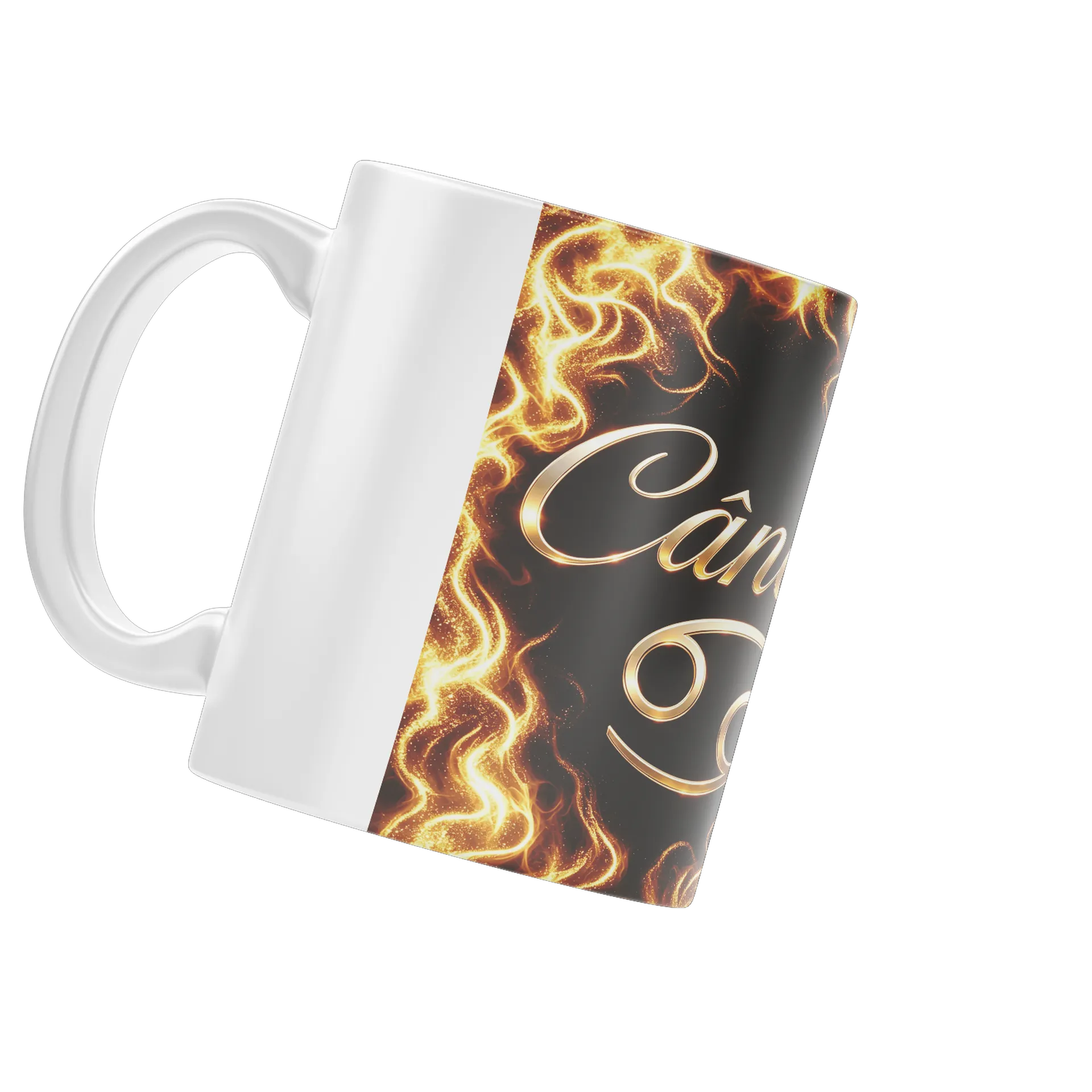 Caneca Porcelana Cancer Estampa Ouro 325ml - Imagem 4
