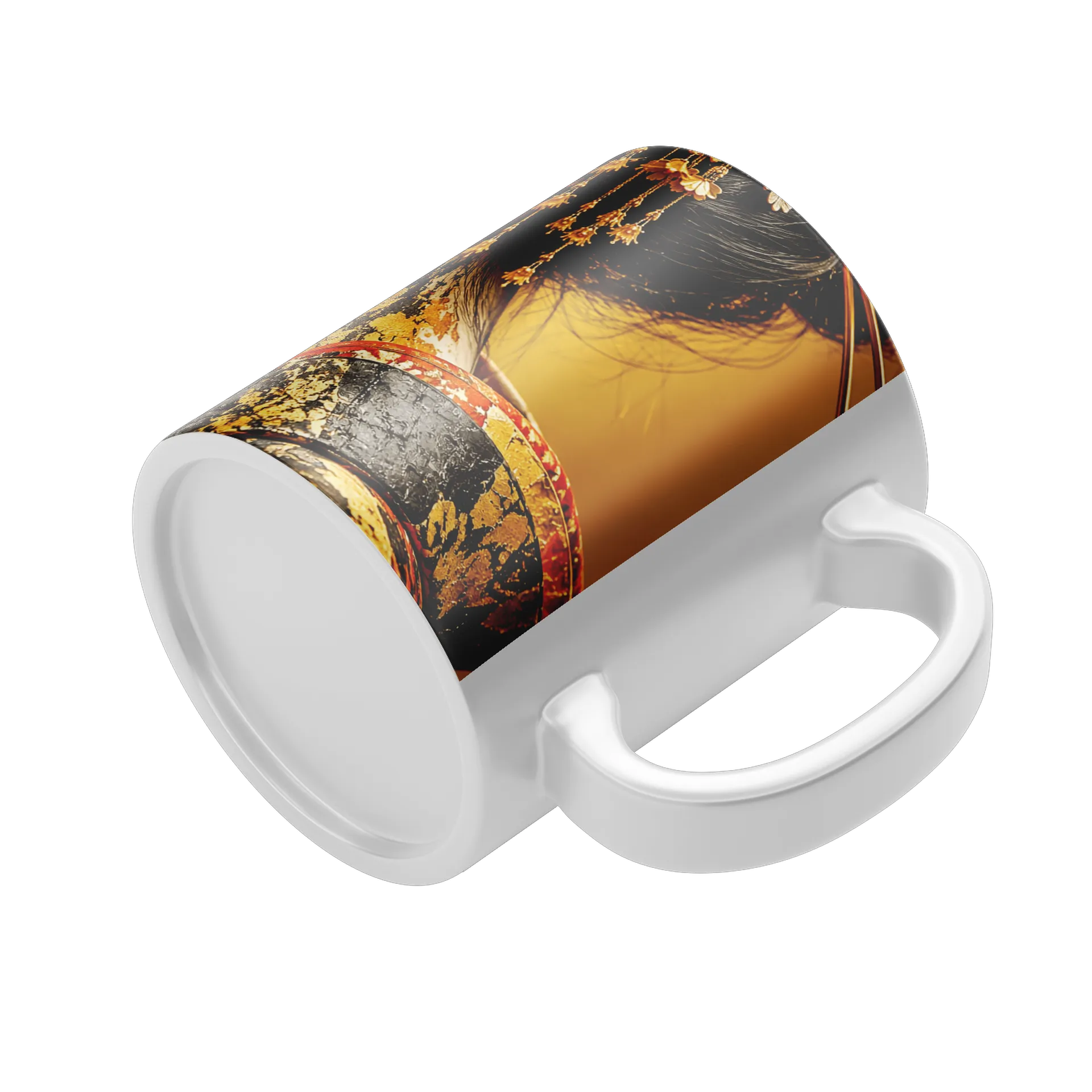 Caneca Gueixa Dourada Retrato Artístico 325ml - Imagem 4