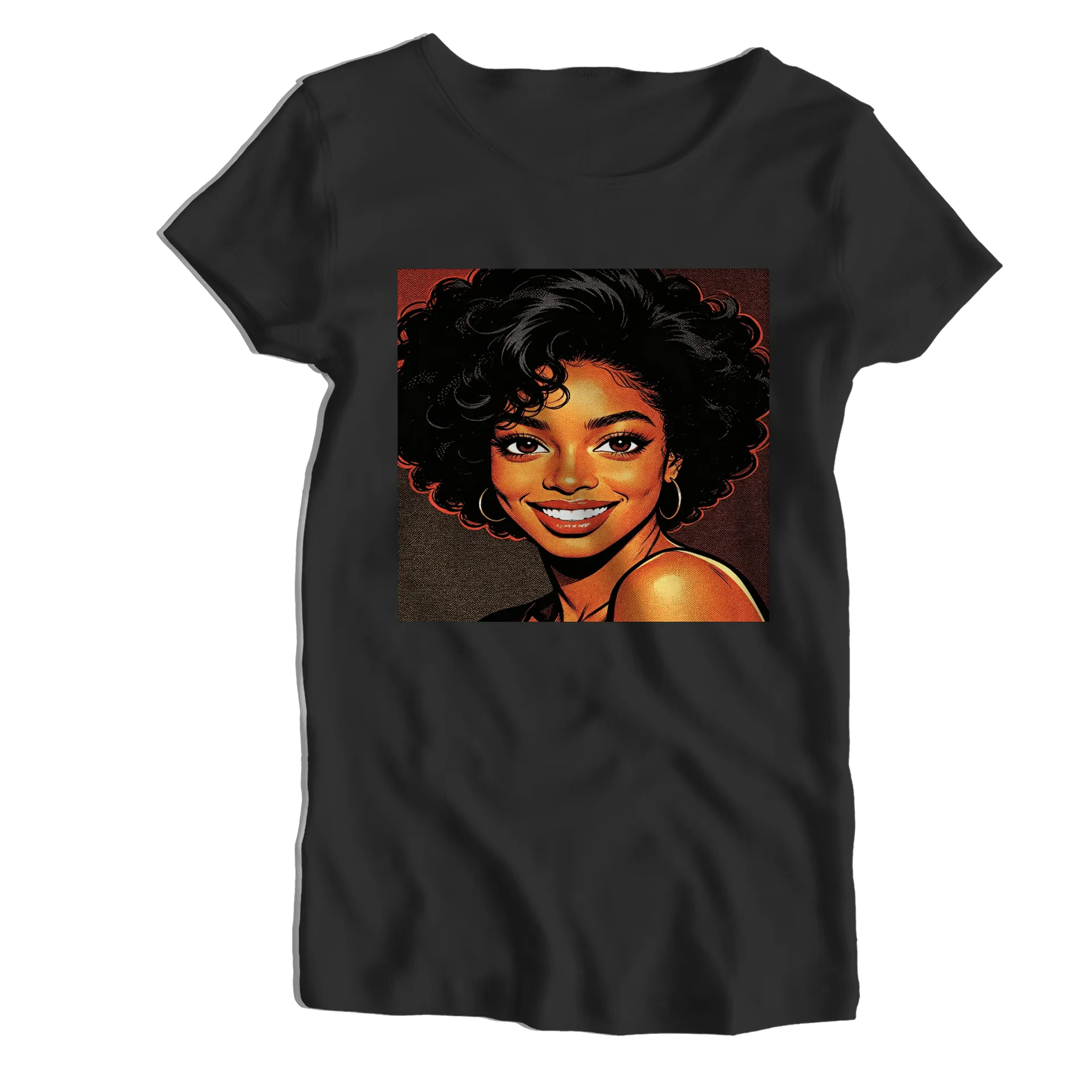 Camiseta Babylook Retrato Ilustrado 100% Algodão - Imagem 1