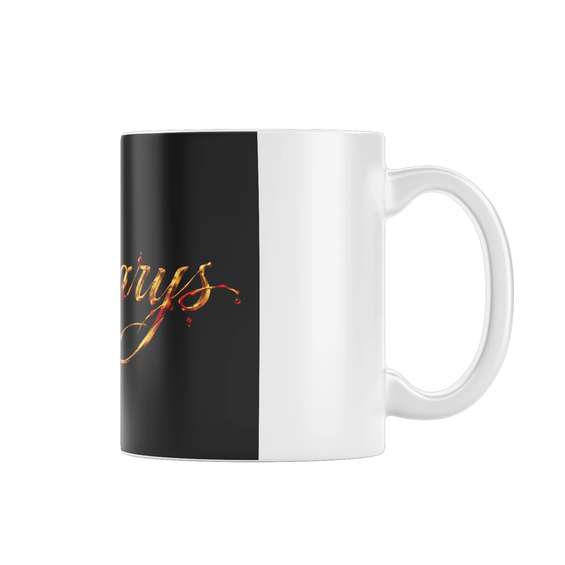 Caneca Porcelana Letreiro Cursivo Dreaerus Dourado e - Imagem 1