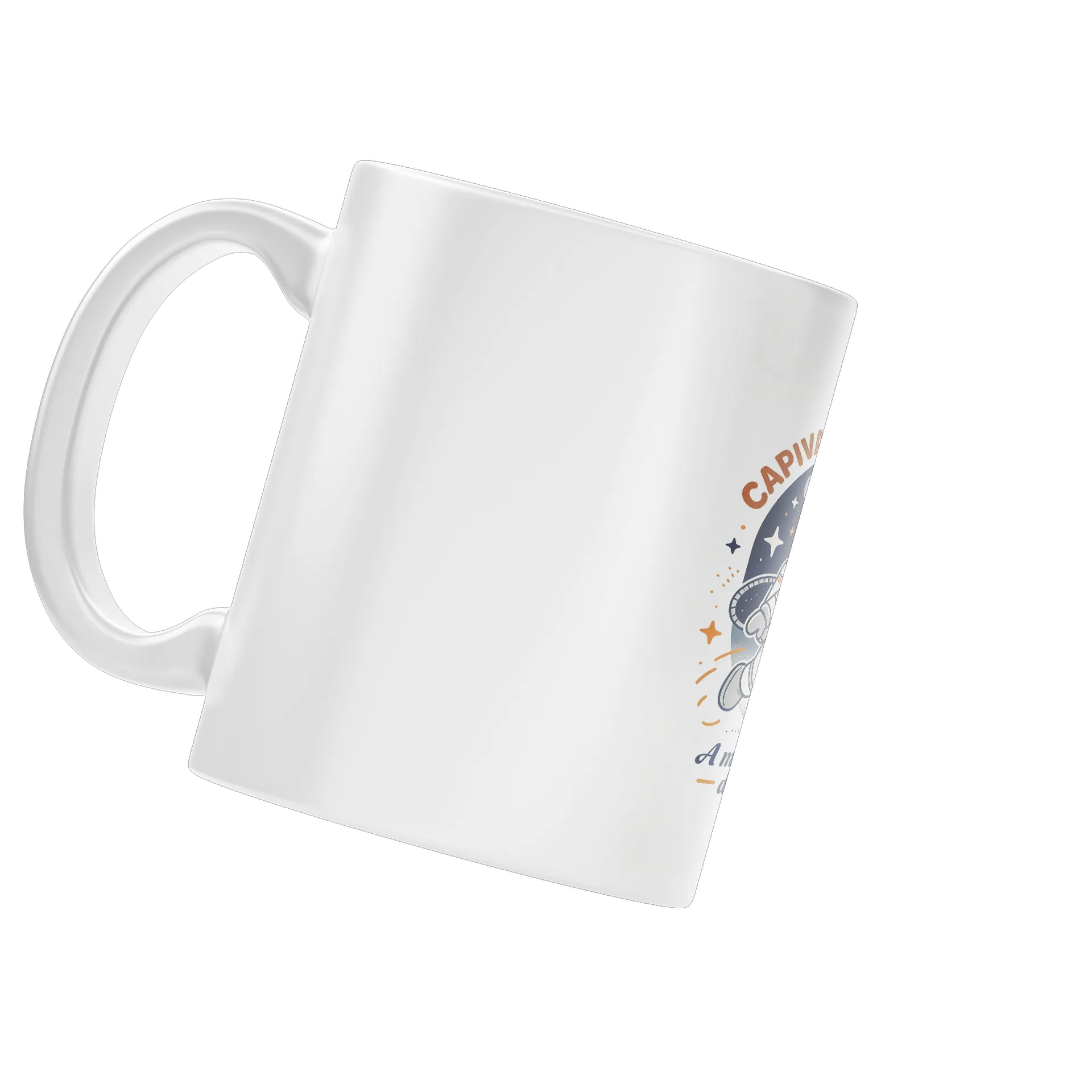 Caneca Capivara Espacial Cartoon com Frase 325ml de warlemsam — imagem 4 de 4