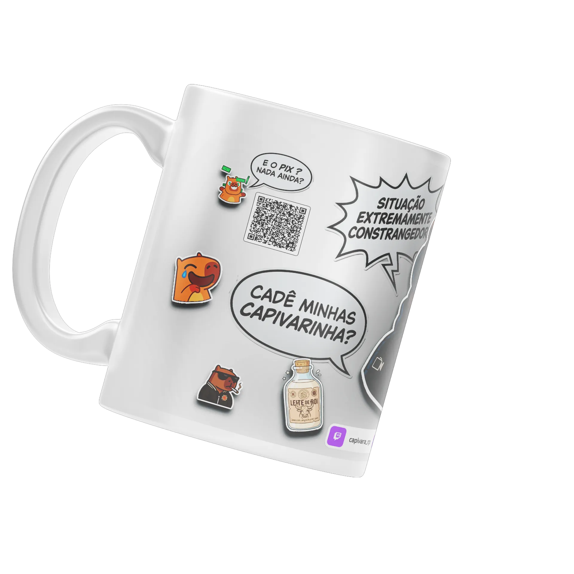 Caneca Porcelana Capivara_rp FANS Estampa Humor 325ml de Capivara_RP