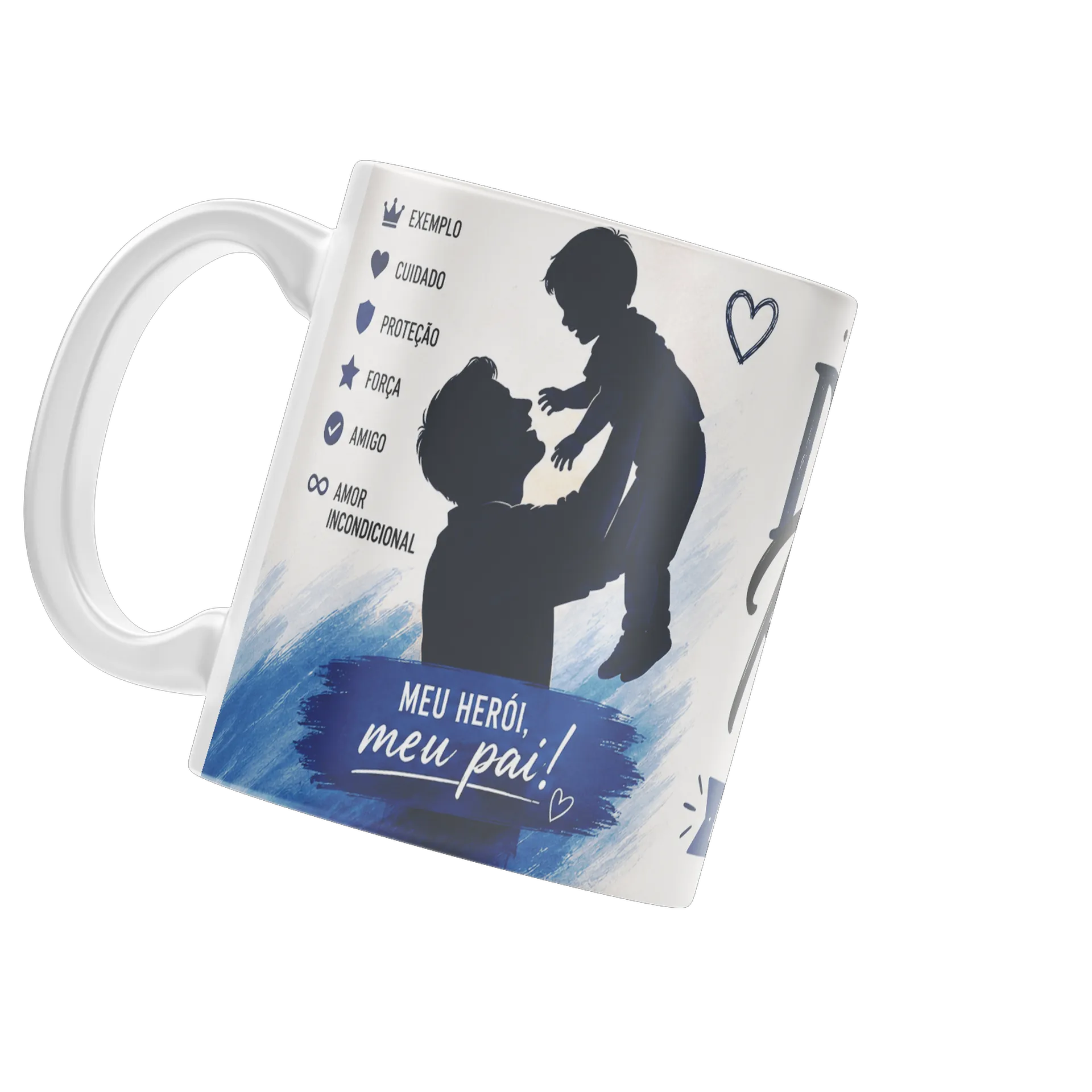 Caneca Porcelana Dia dos Pais Meu Herói 325ml - Imagem 3