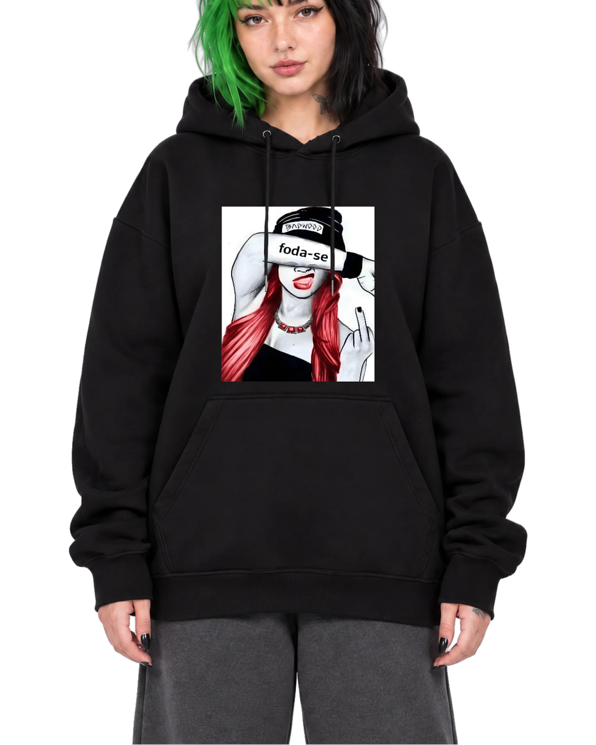 Blusa Moletom Canguru TAWOOD Figura Ilustrada Cabelo de Garagem ruiva — imagem 1 de 6