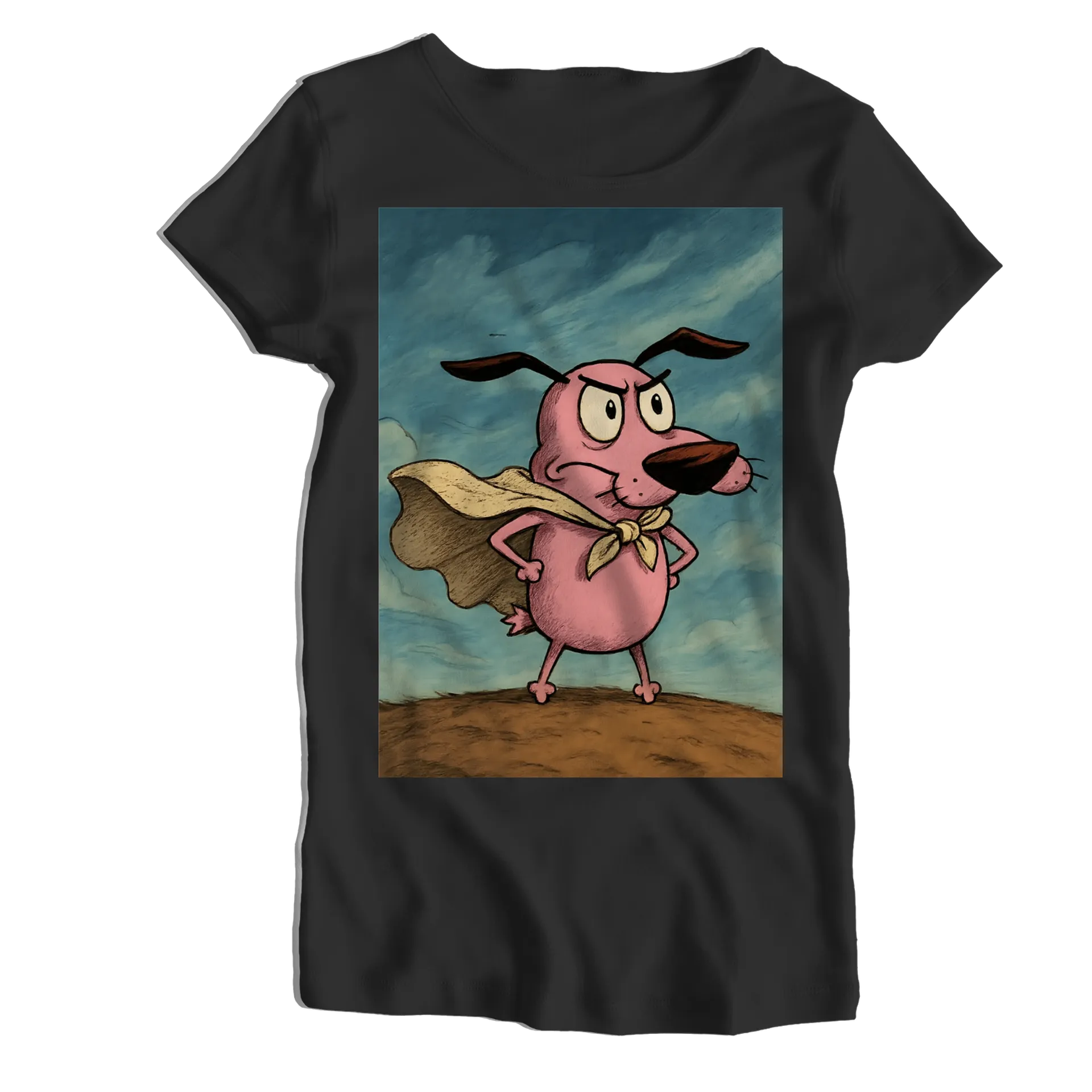 Camiseta Babylook Cachorro Rosa Super-Herói Cartoon 100% - Imagem 1