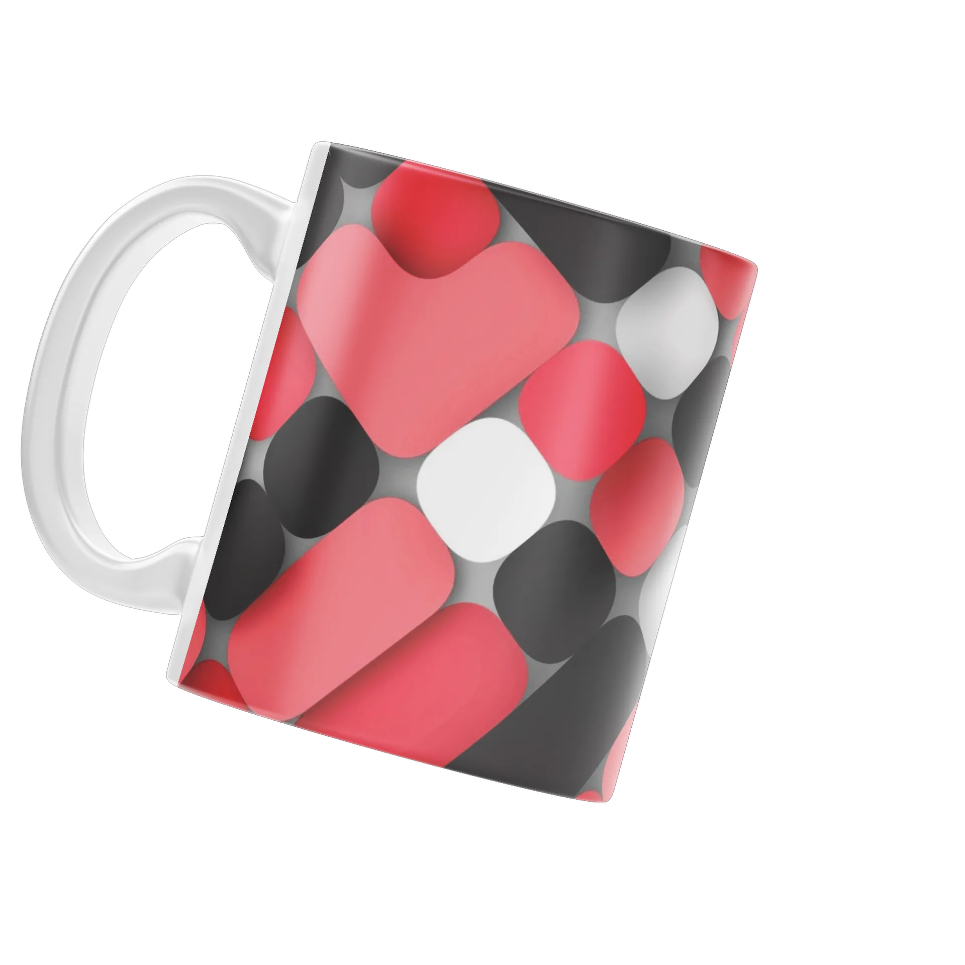 Caneca Doce Grafismo Vermelho Branco Preto 325ml - Imagem 3