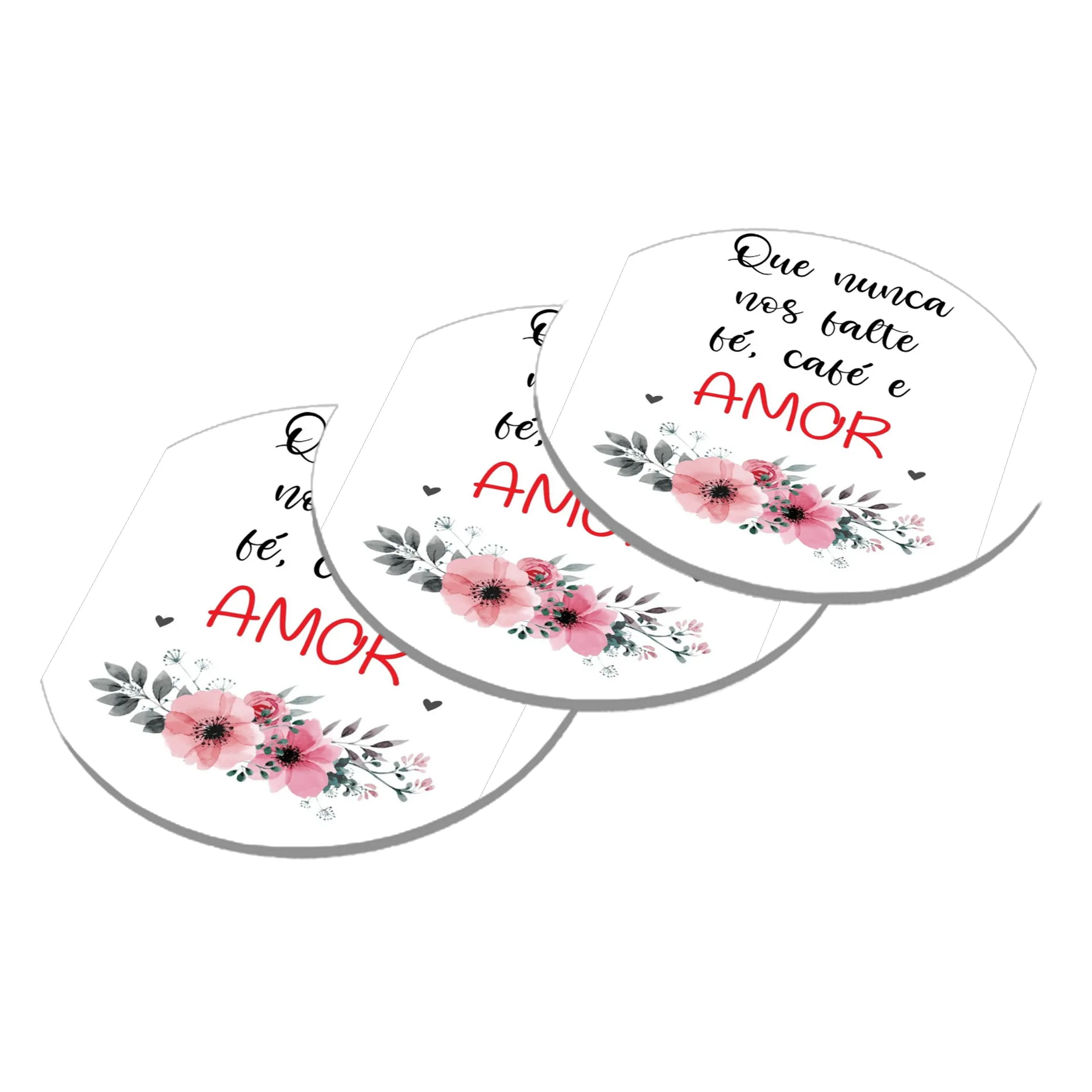 Porta-copo Floral Amor MDF de Gerson — imagem 2 de 3
