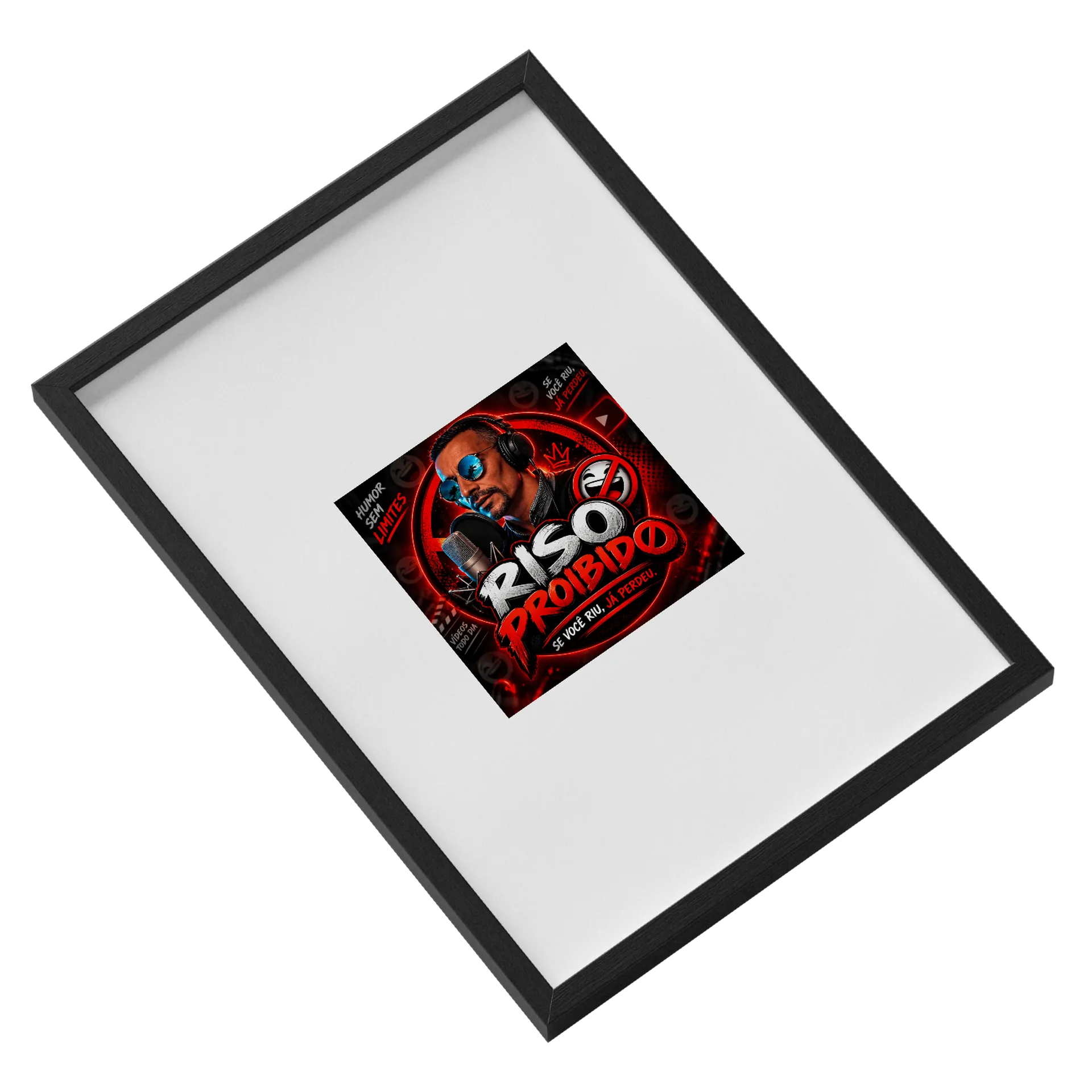 Quadro Ri so Proibido Com Vidro A3 - Imagem 2