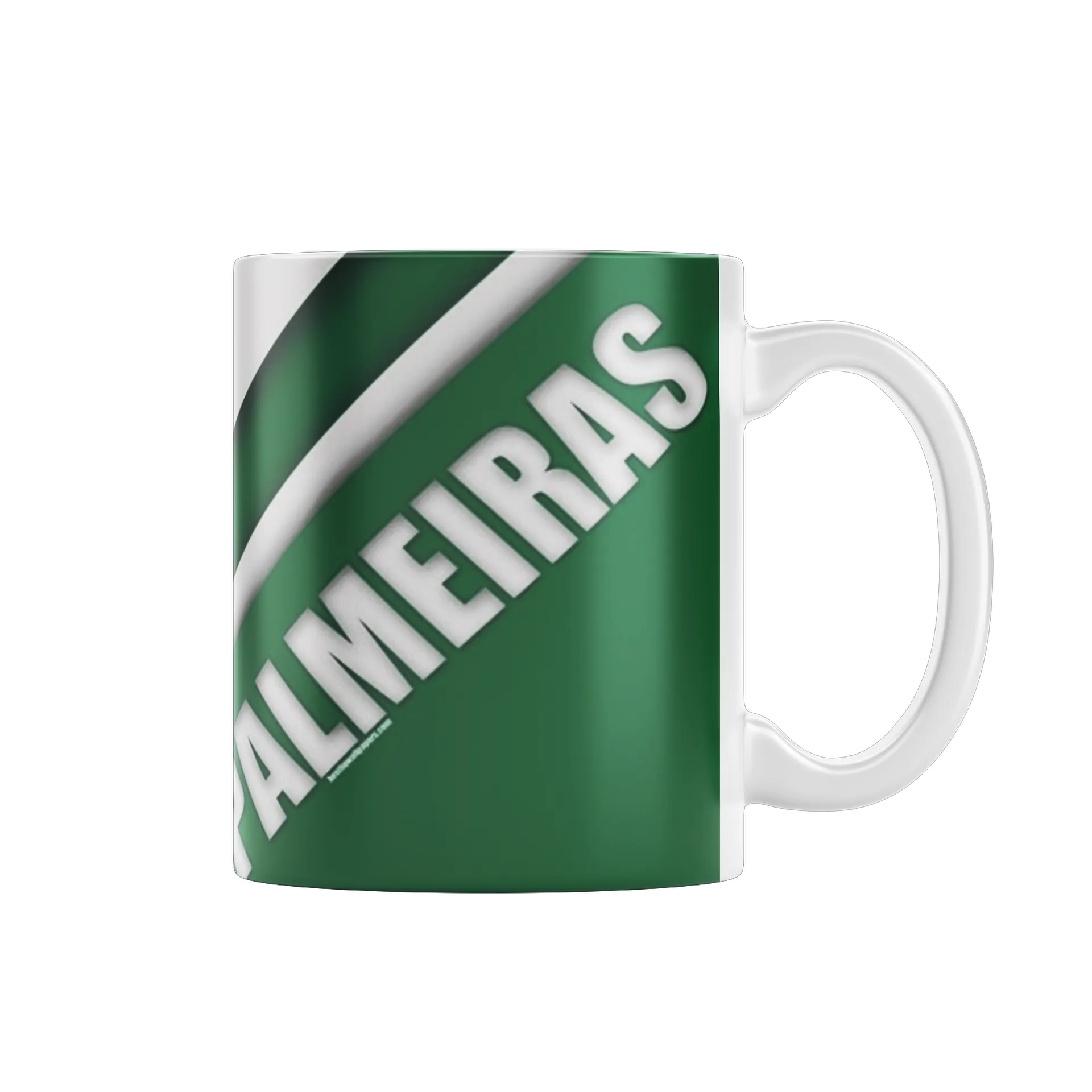 Caneca Porcelana Logotipo Palmeiras Branco 325ml - Imagem 1