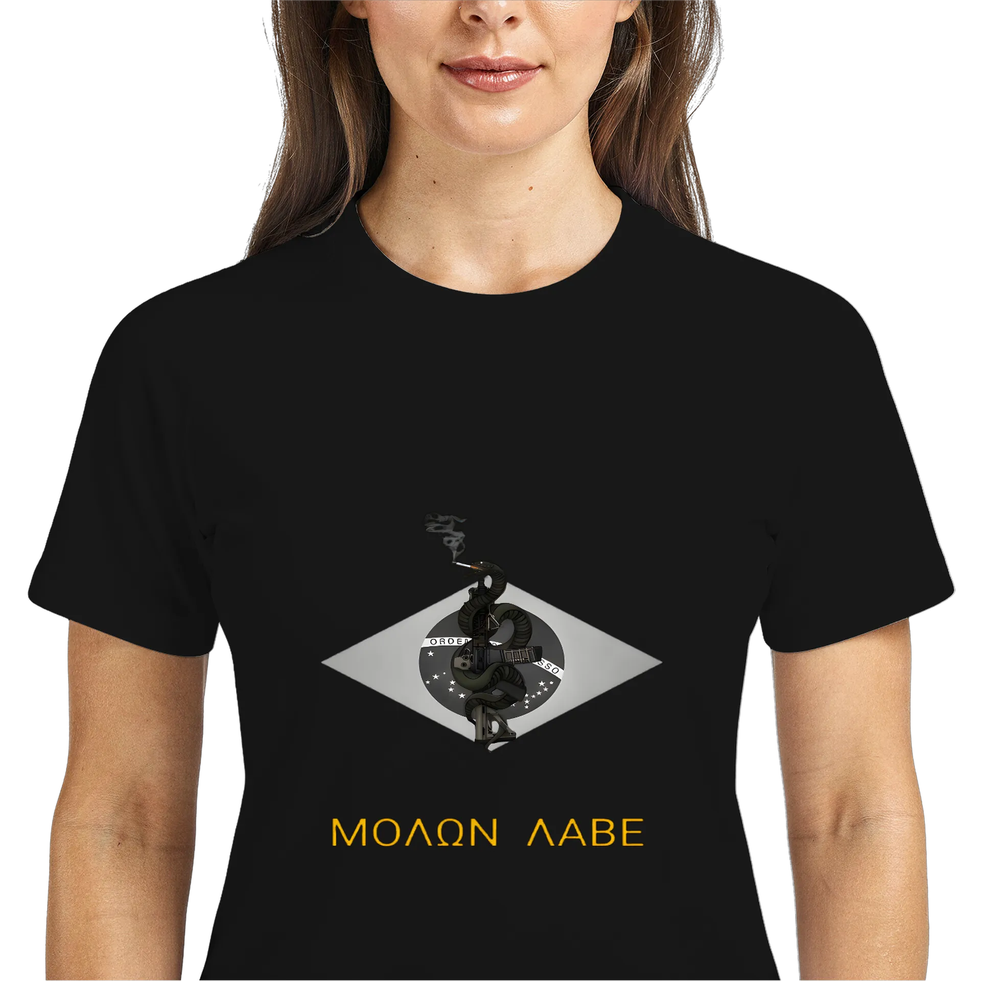 Camiseta Dry Fit Serpente e Guitarra Estampa Monocromática - Imagem 3