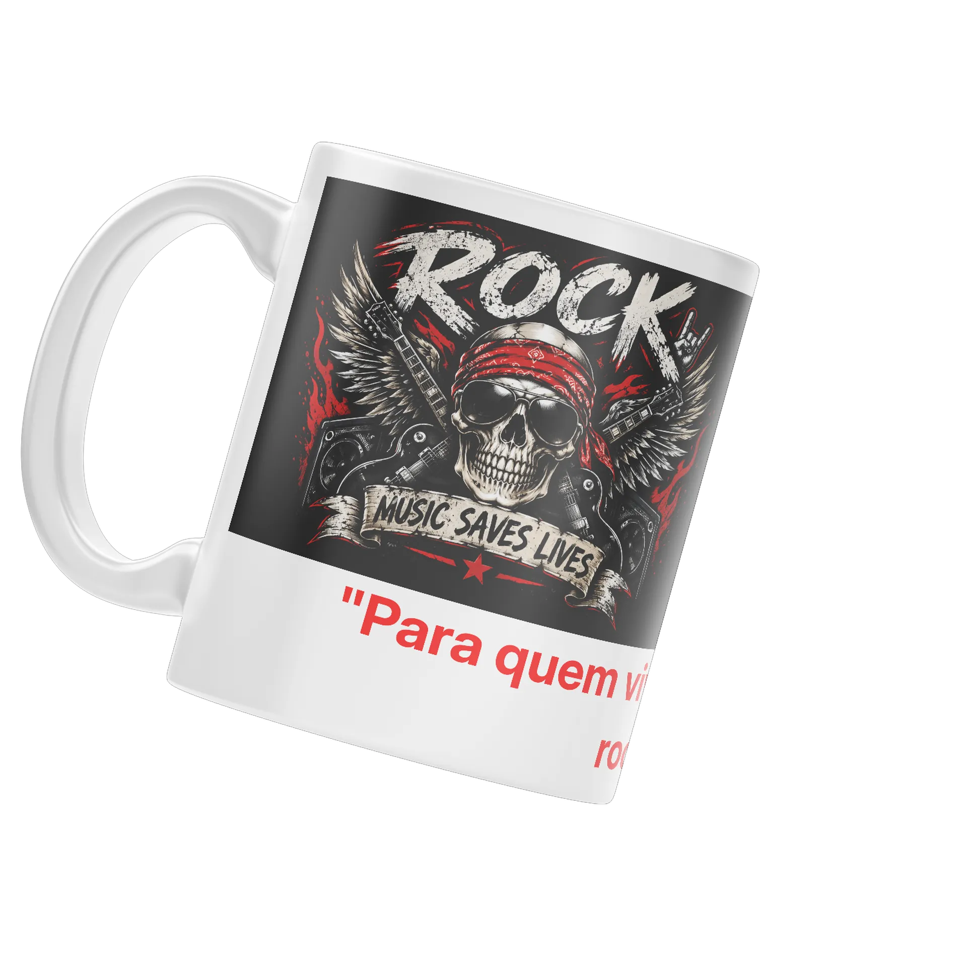 Caneca Caveira Rock com Guitarras 325ml - Imagem 3