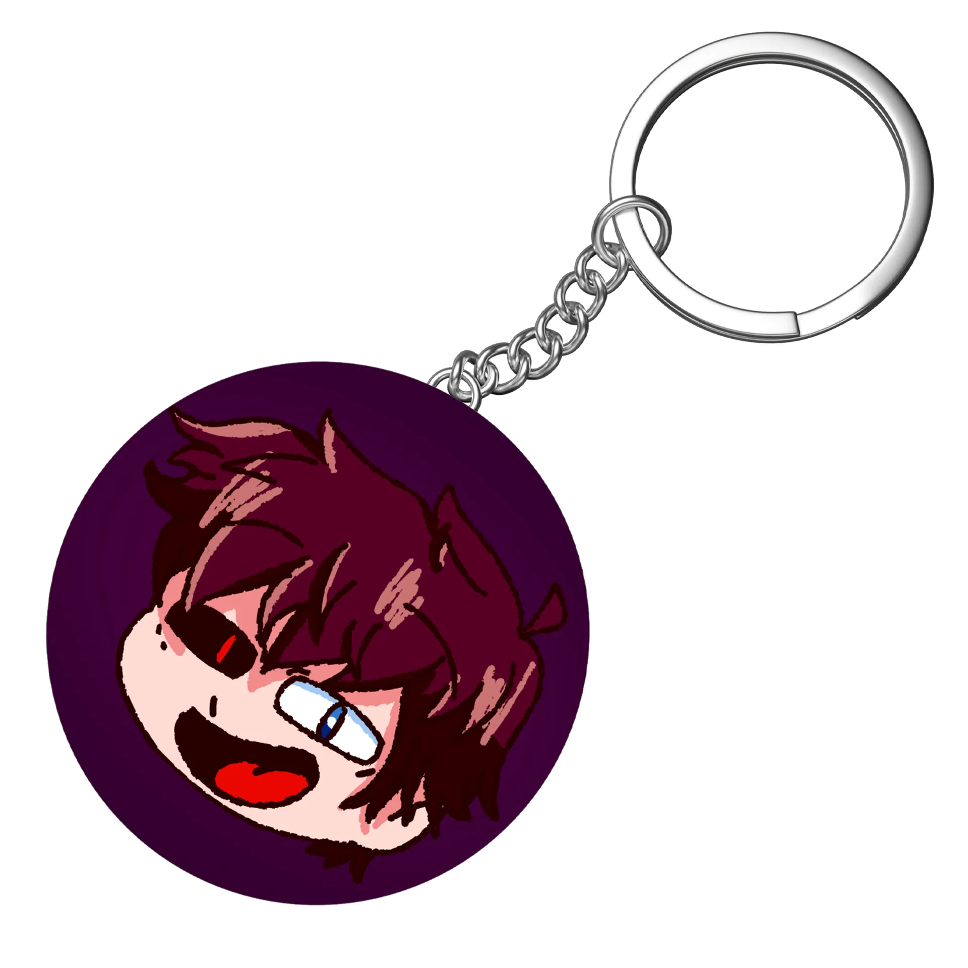 Chaveiro MDF Emote WX Rindo C/ Fundo Roxo - Imagem 4
