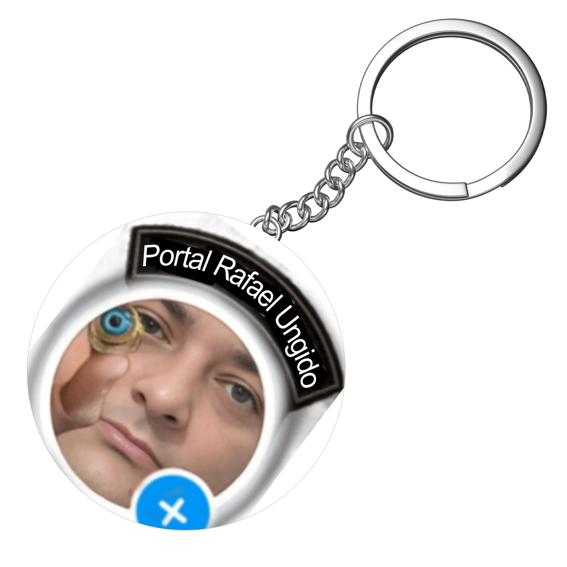 Chaveiro MDF Portal Rafael Ungido com Retrato e Olho Azul de Clube do Rafael Ungido  — imagem 3 de 3