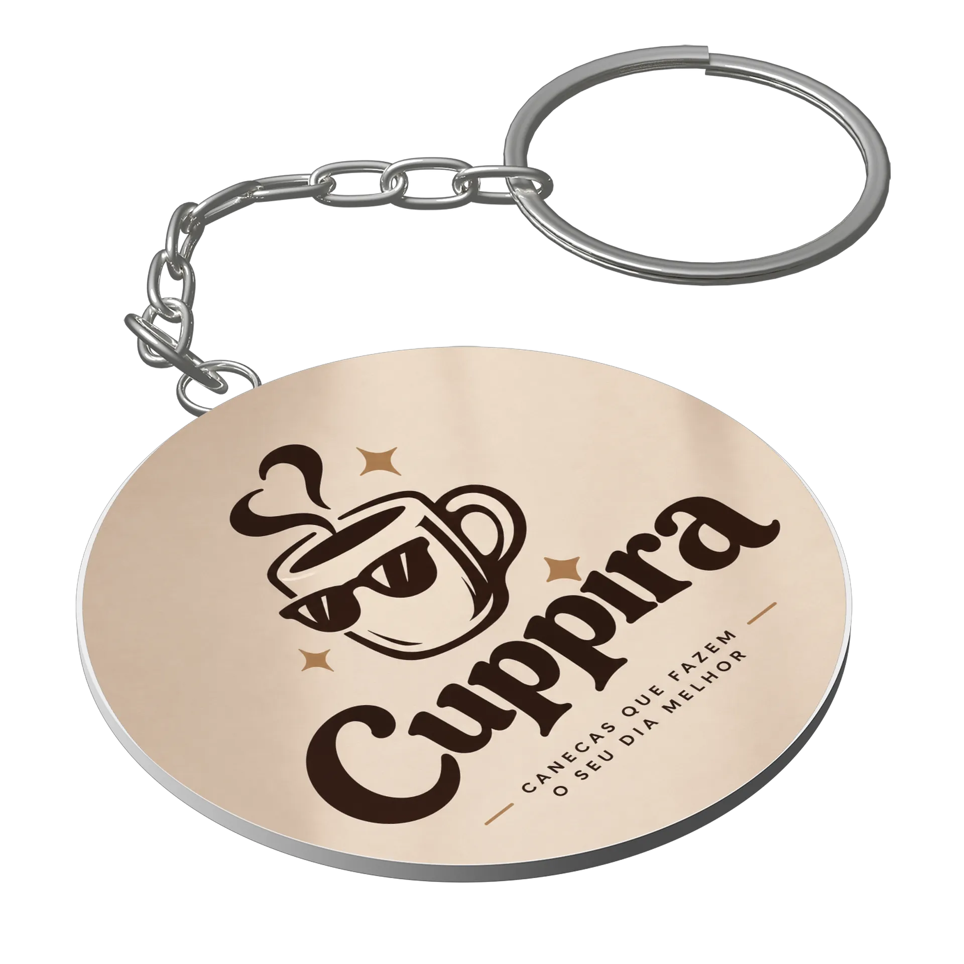 Chaveiro MDF Logotipo CupPira Caneca com Óculos Escuros de Cuppira — imagem 1 de 3