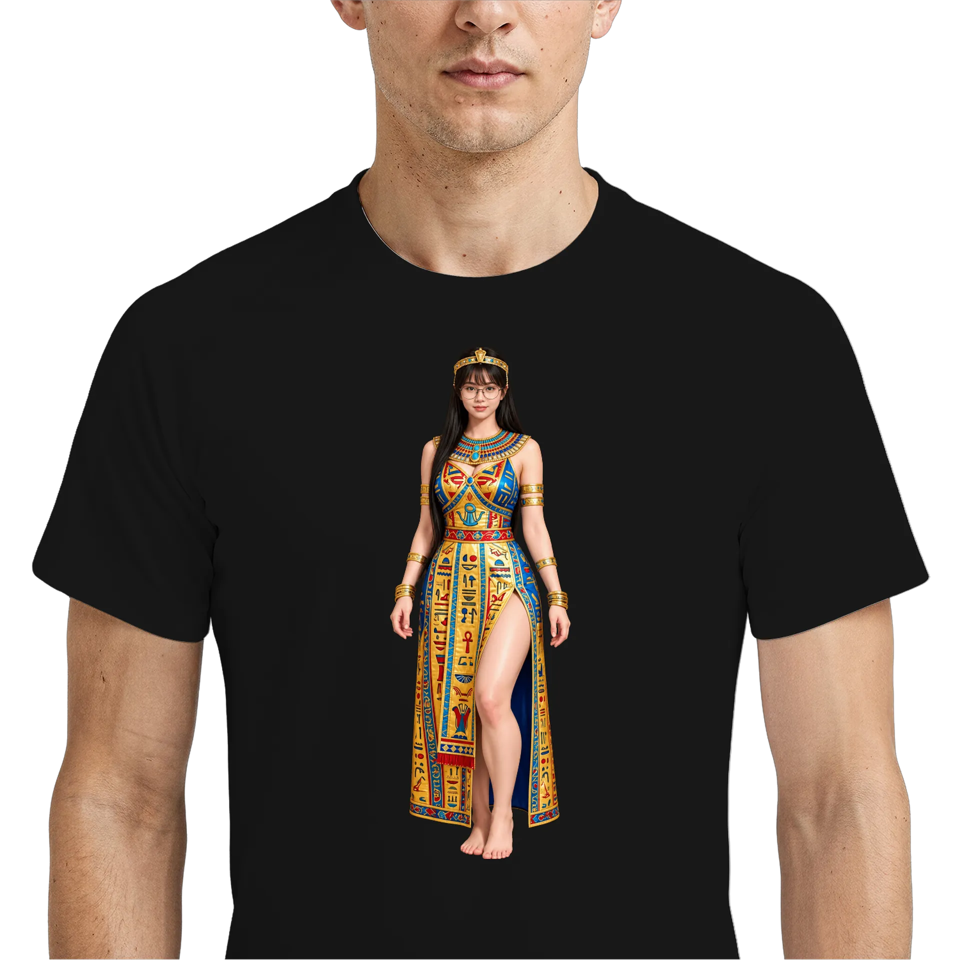 Camiseta Dry Fit Mulher com Traje Egípcio Realista 100% - Imagem 4