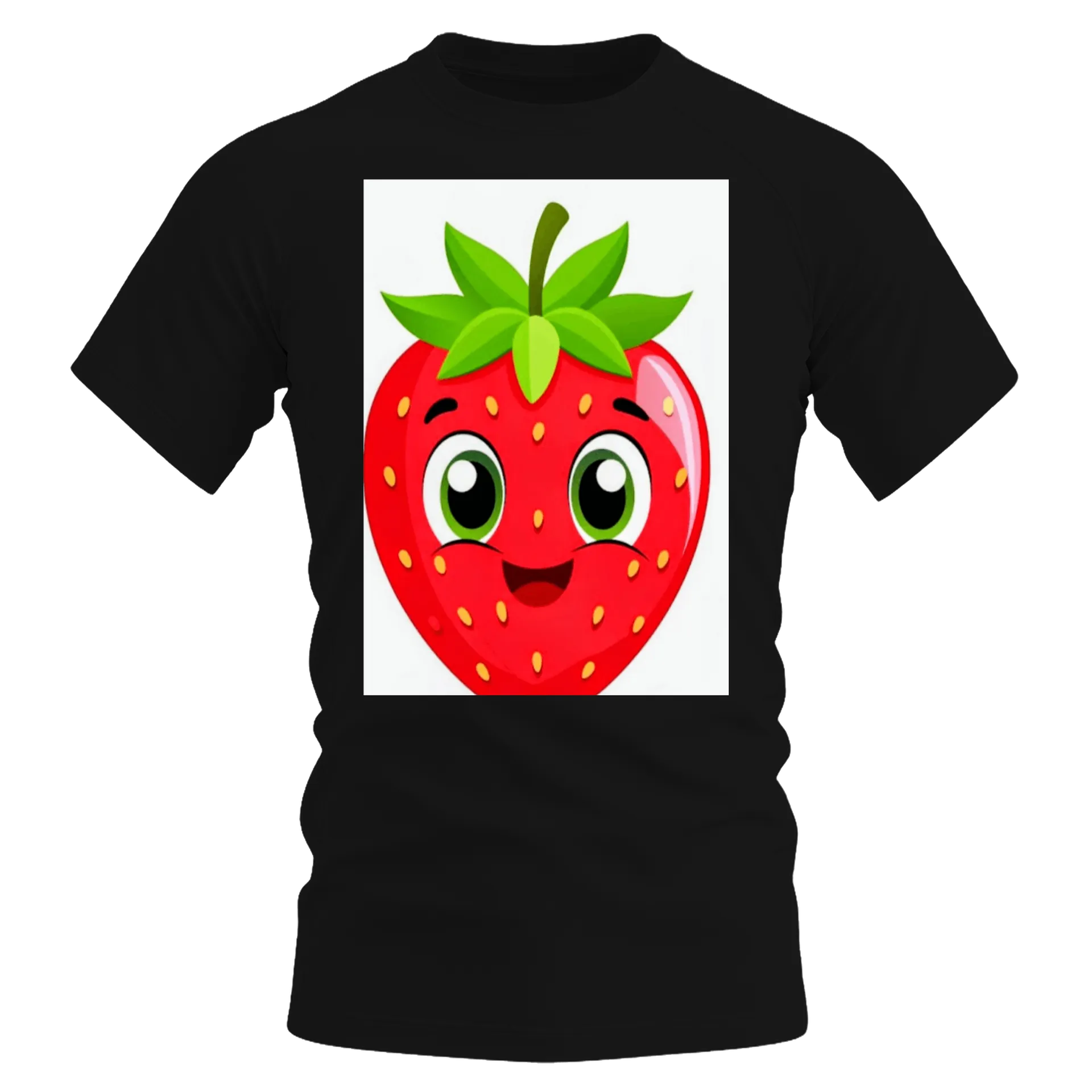 Camiseta Dry Fit Morango Cartoon Respirável 100% Poliéster - Imagem 1