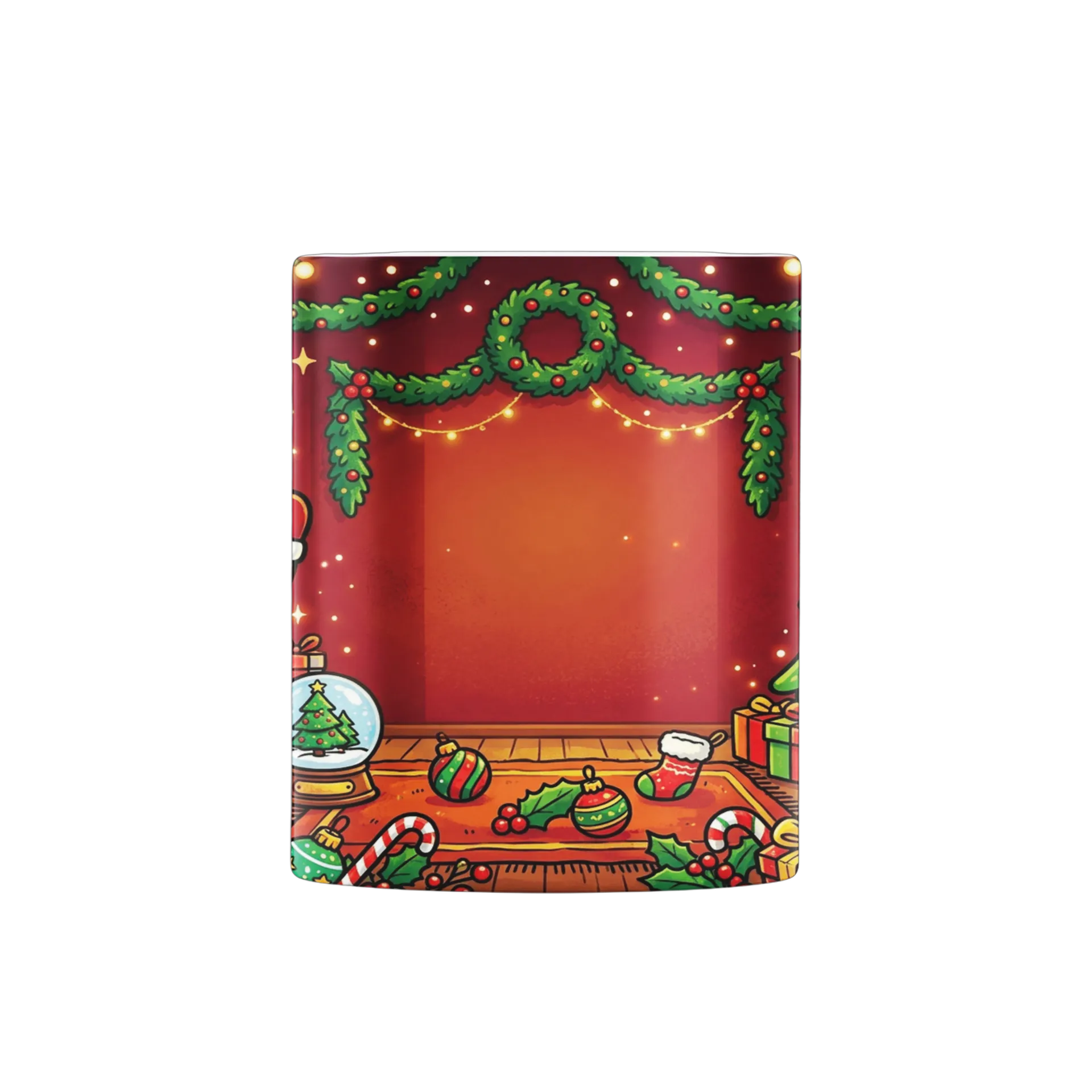 Caneca Papai Noel Árvore e Rena Natal Cartoon 325ml - Imagem 2
