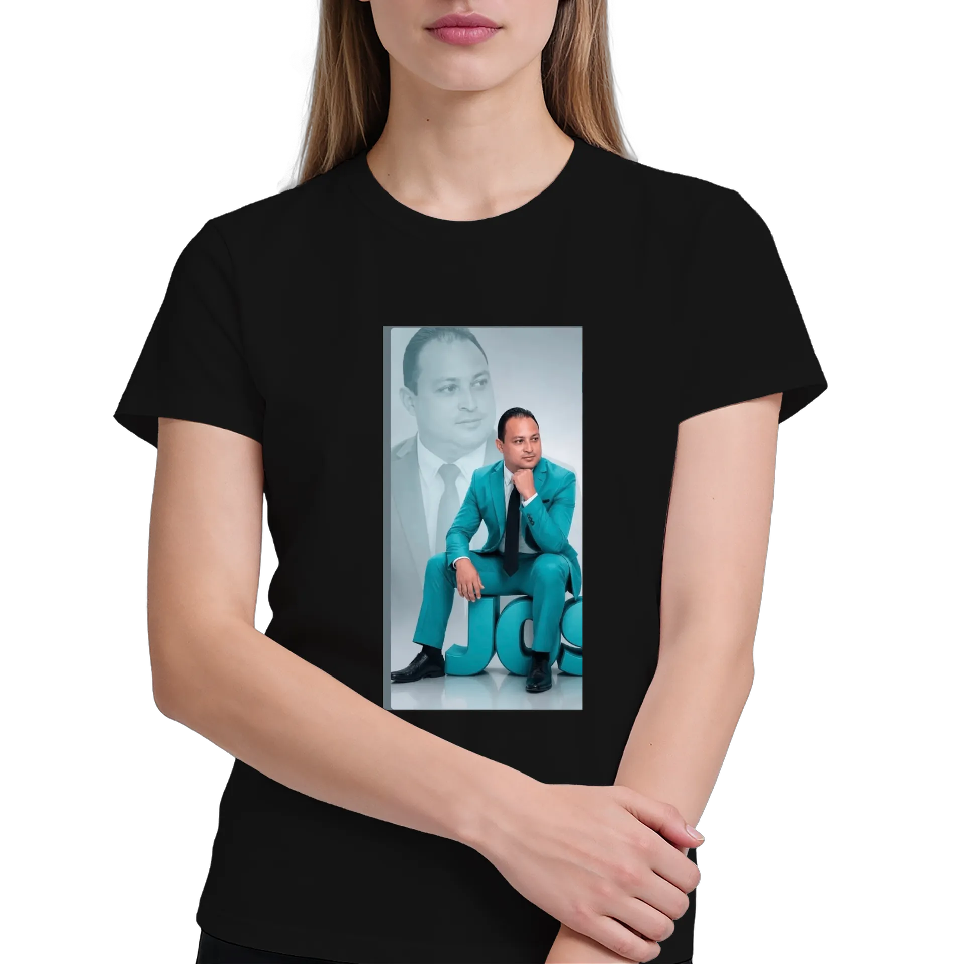 Camiseta Estampa Homem de Negócios Azul 100% Algodão de José Raimundo  — imagem 3 de 6