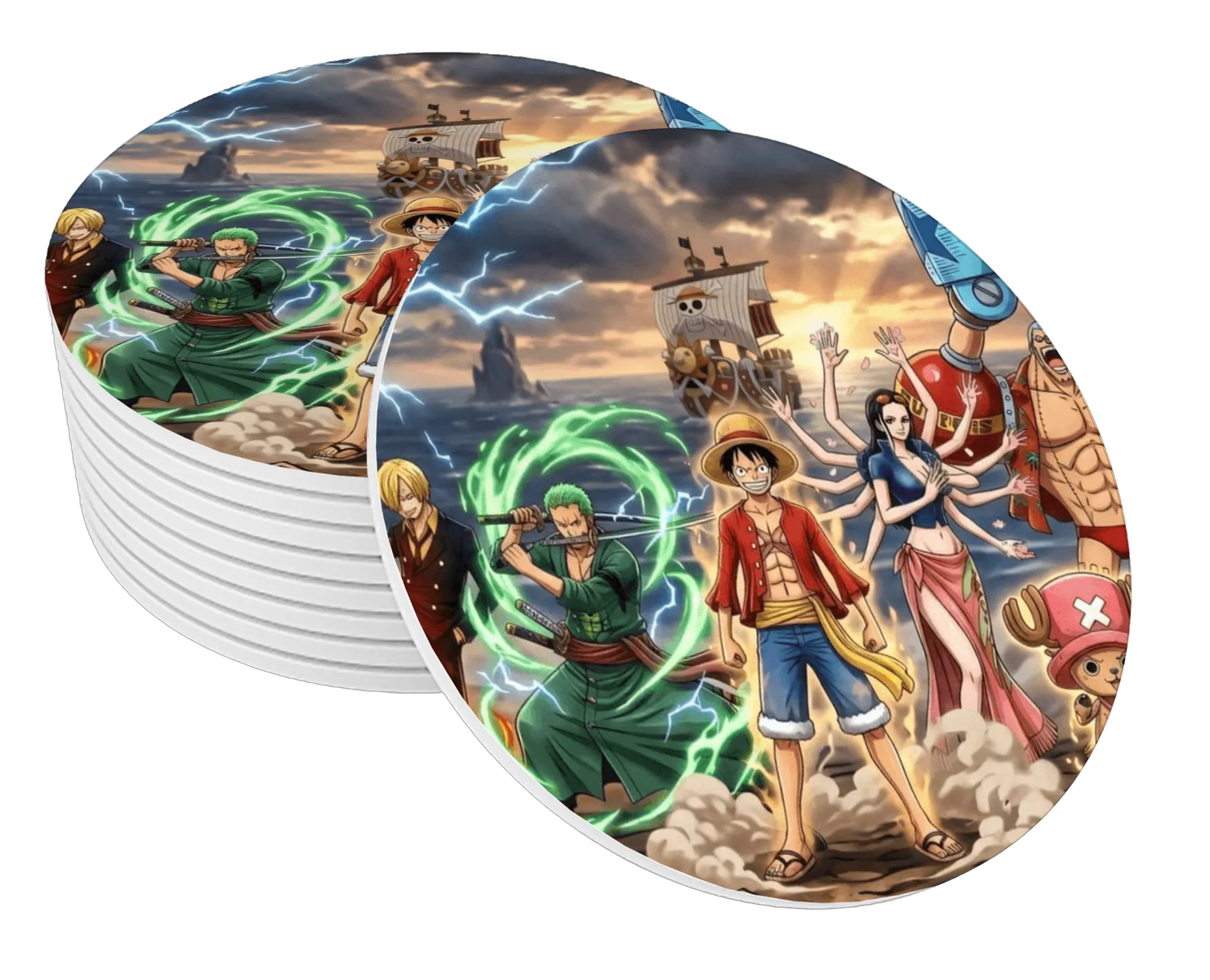 Porta-copo Tripulação One Piece Anime MDF - Imagem 1